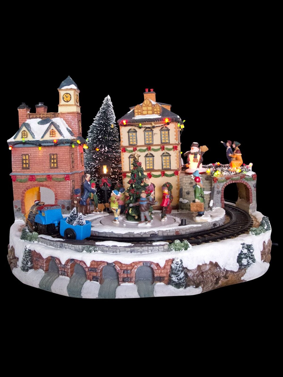 Illuminated, Animated & Musical Grand Station Village Scene Ornament - 40cm — image 3