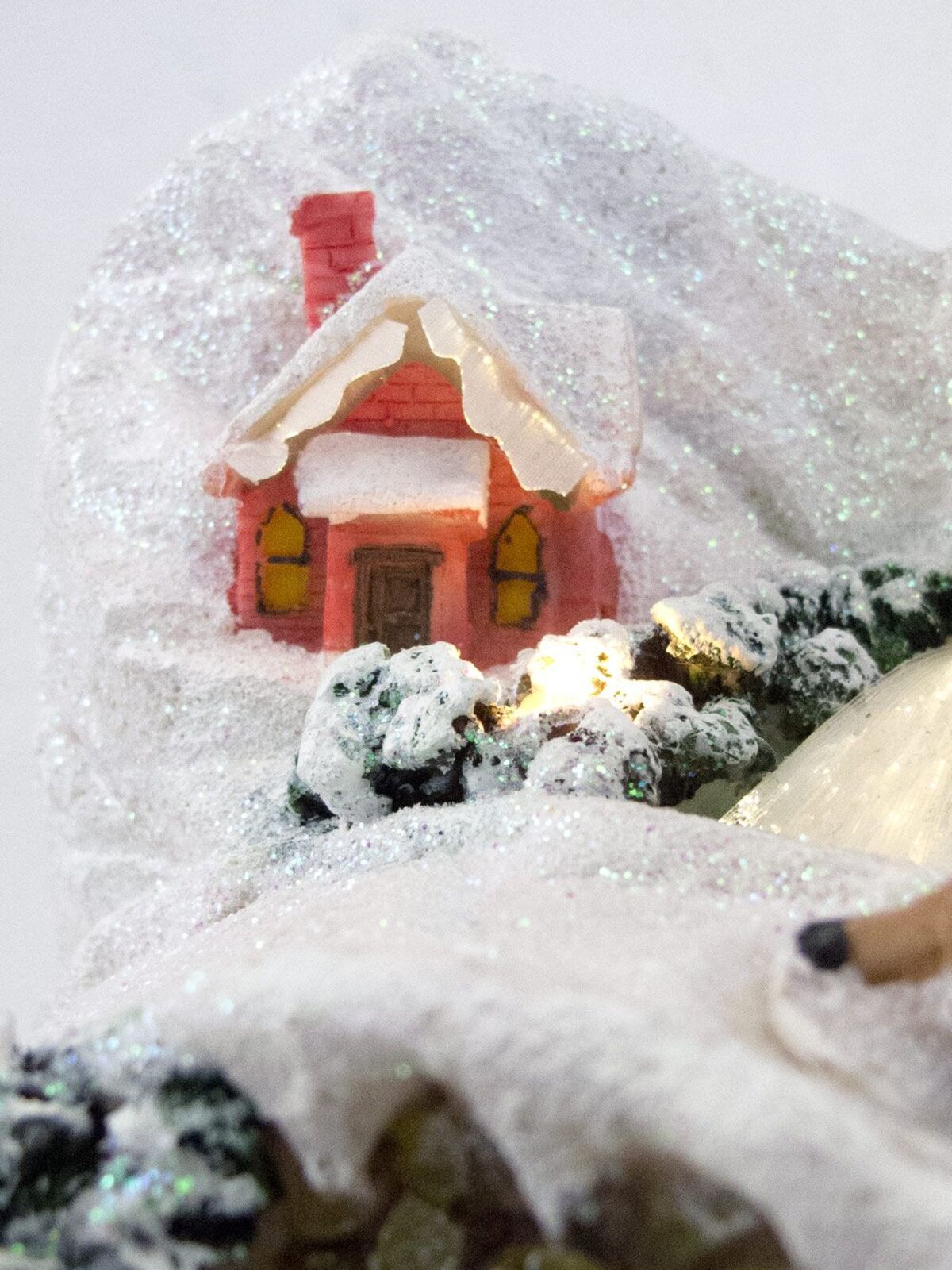 Illuminated & Animated Winter Church Village Scene Ornament - 26cm