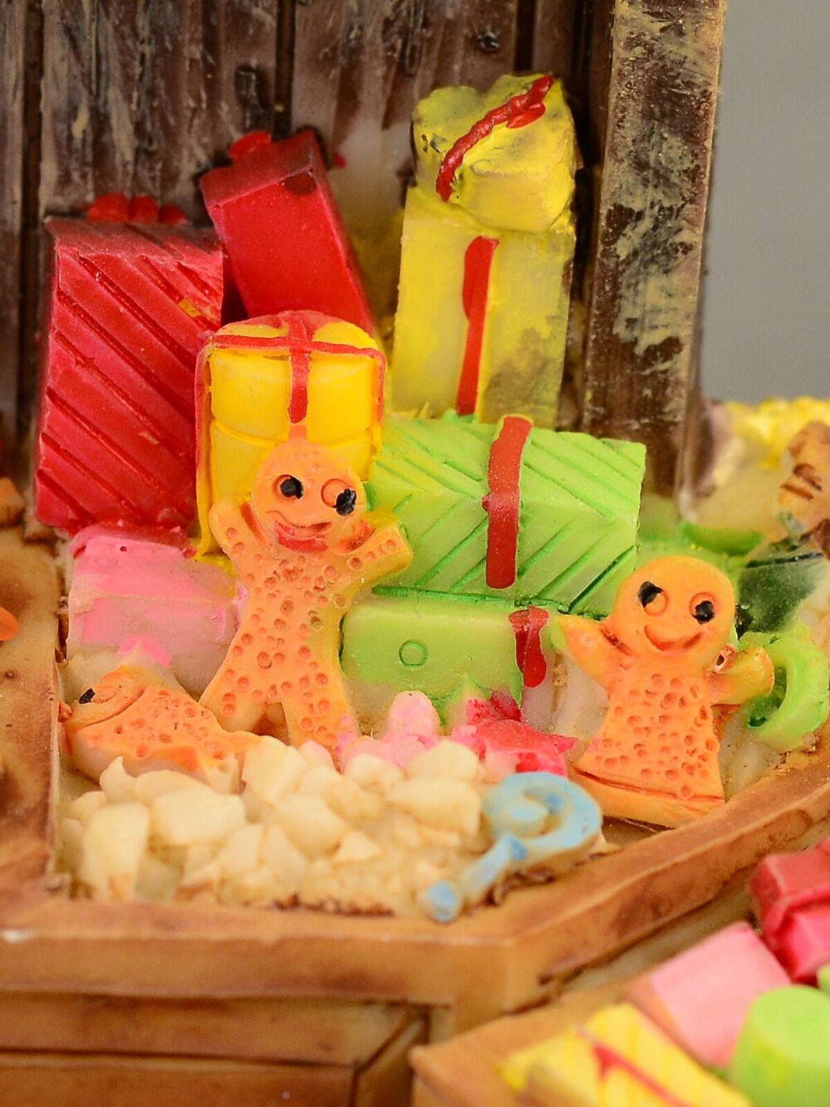 Illuminated Christmas Lolly Treats Street Market Stall Scene - 11cm