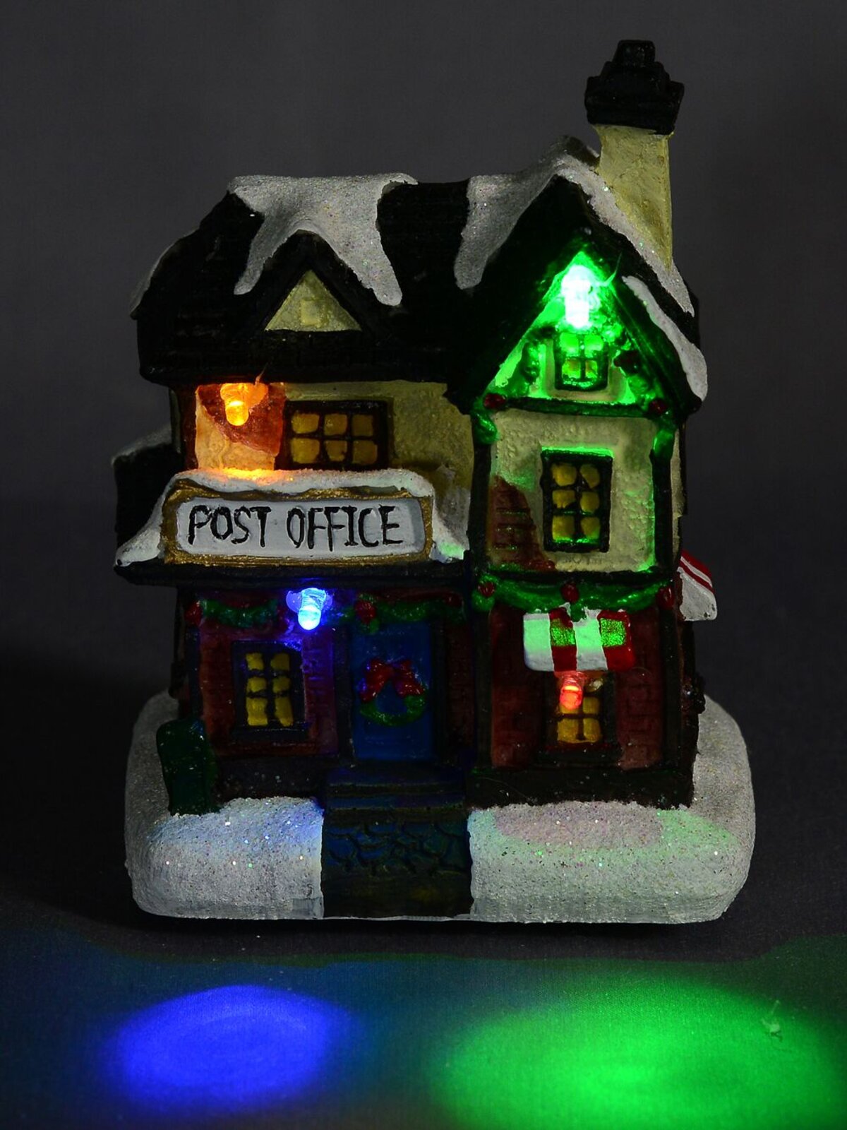 Illuminated Christmas Village Scene With Village Shops & Figurines - 11 Piece — image 3