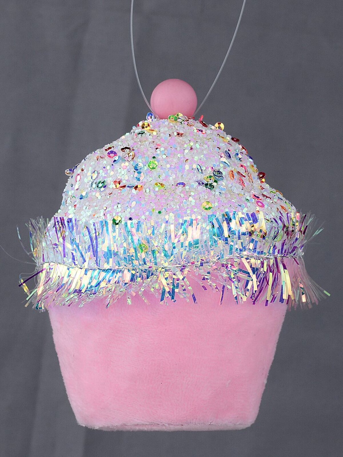 Pink Sequin Frosted 3D Cupcake Whimsical Essential Ornament | 11cm — image 4