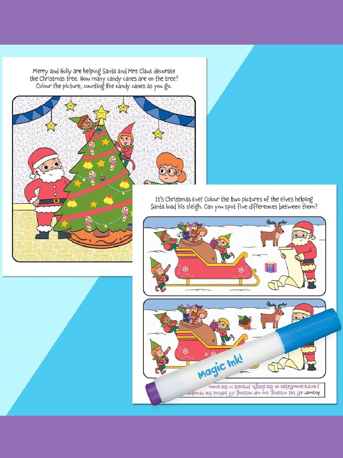 INKredibles Mess-Free Christmas Colouring Book - Reveal Pictures With Magic Ink — image 4