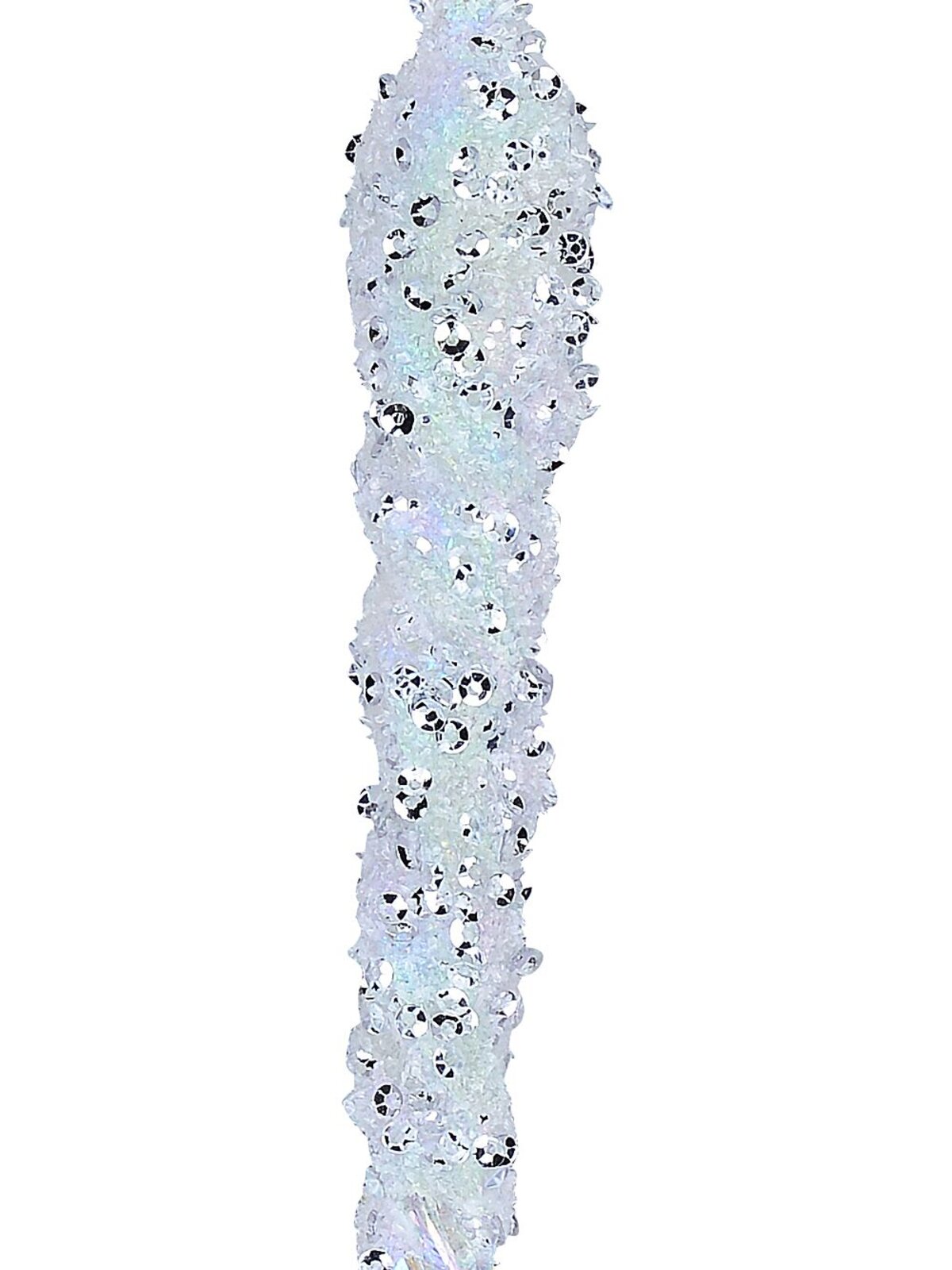 Iridescent Frost & Silver Sequin Twist Icicle Whimsical Essential Ornament | 27cm — image 3