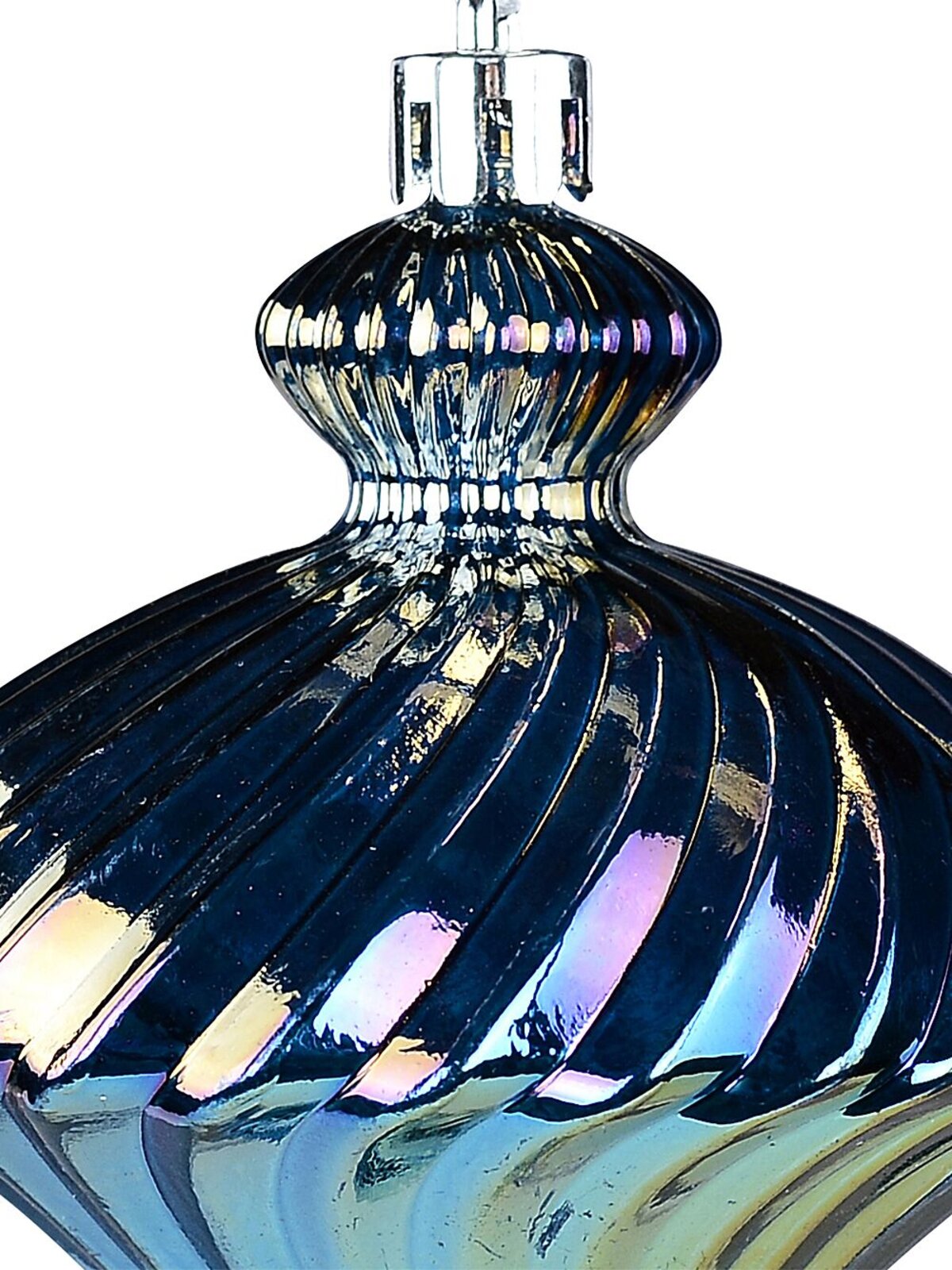 Iridescent Lustrous Signature Metallic Textured Onion Finial Drop | 11cm — image 3