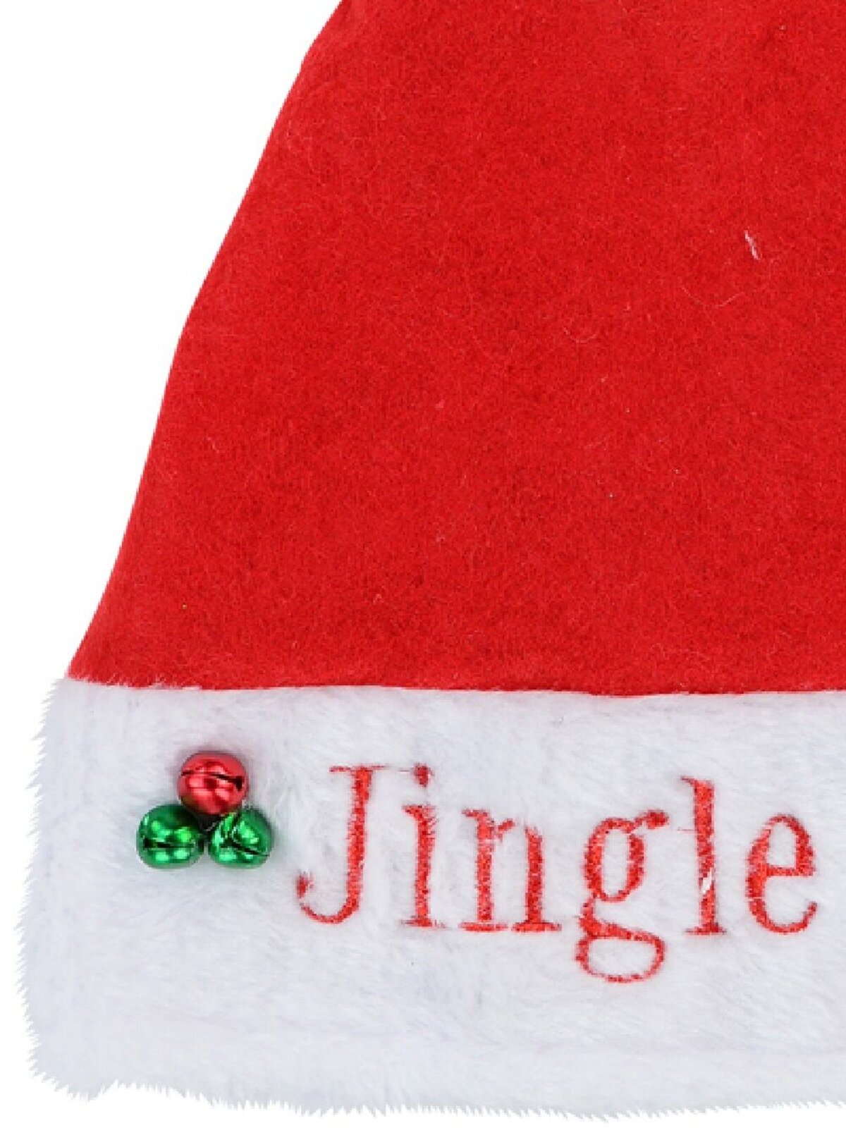 Jingle Bells With Bell Decorations Traditional Santa Hat - One Size Fits Most