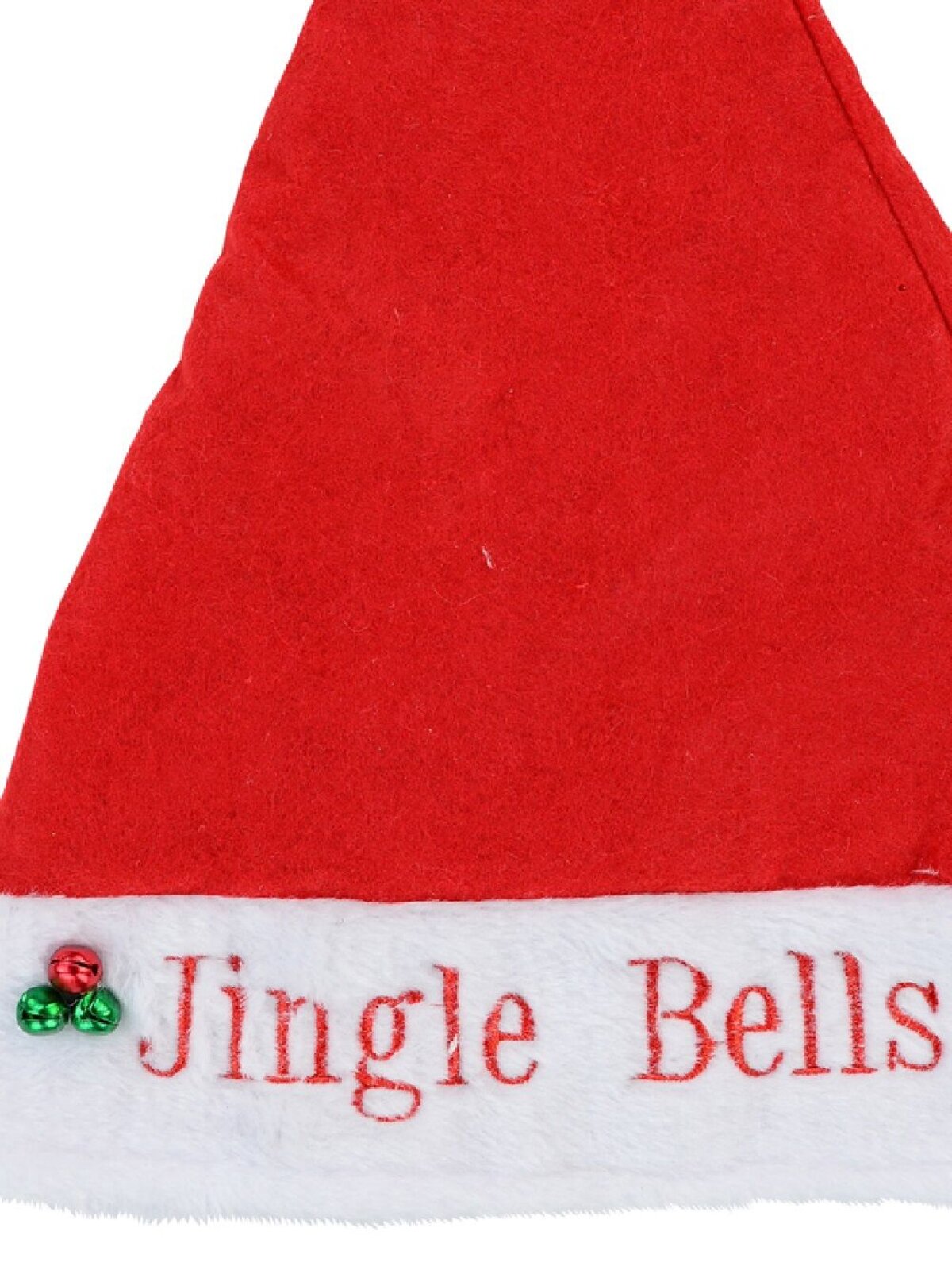 Jingle Bells With Bell Decorations Traditional Santa Hat - One Size Fits Most