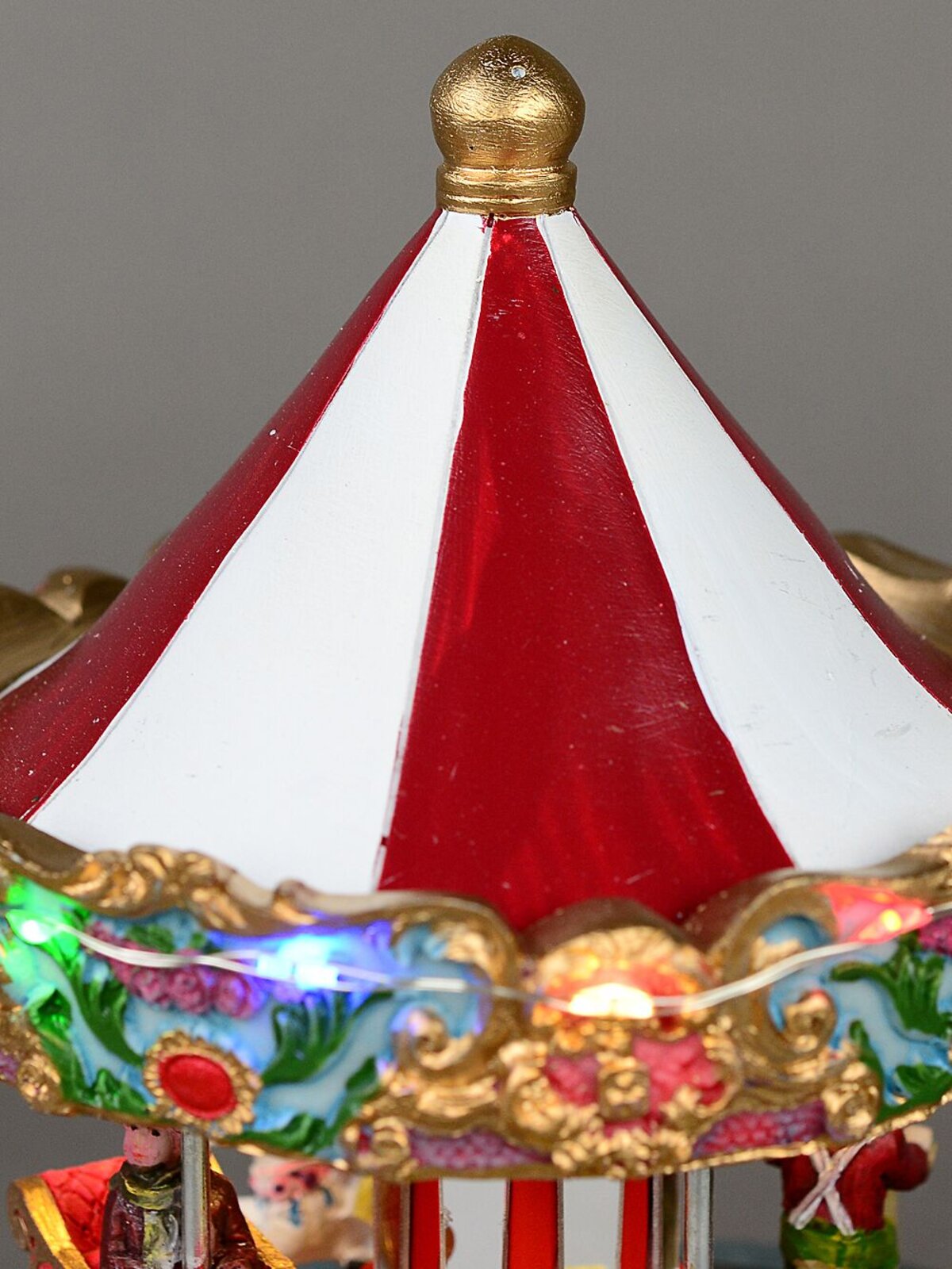 Kids Enjoying A Winter Fun Park Merry-Go-Round Christmas Village Scene - 23cm — image 8