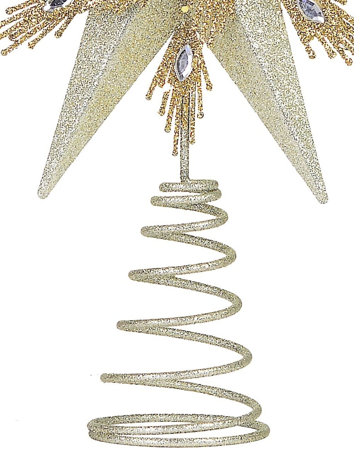 Large Champagne & Gold Glitter Layered Christmas Tree Topper | 33cm — image 4