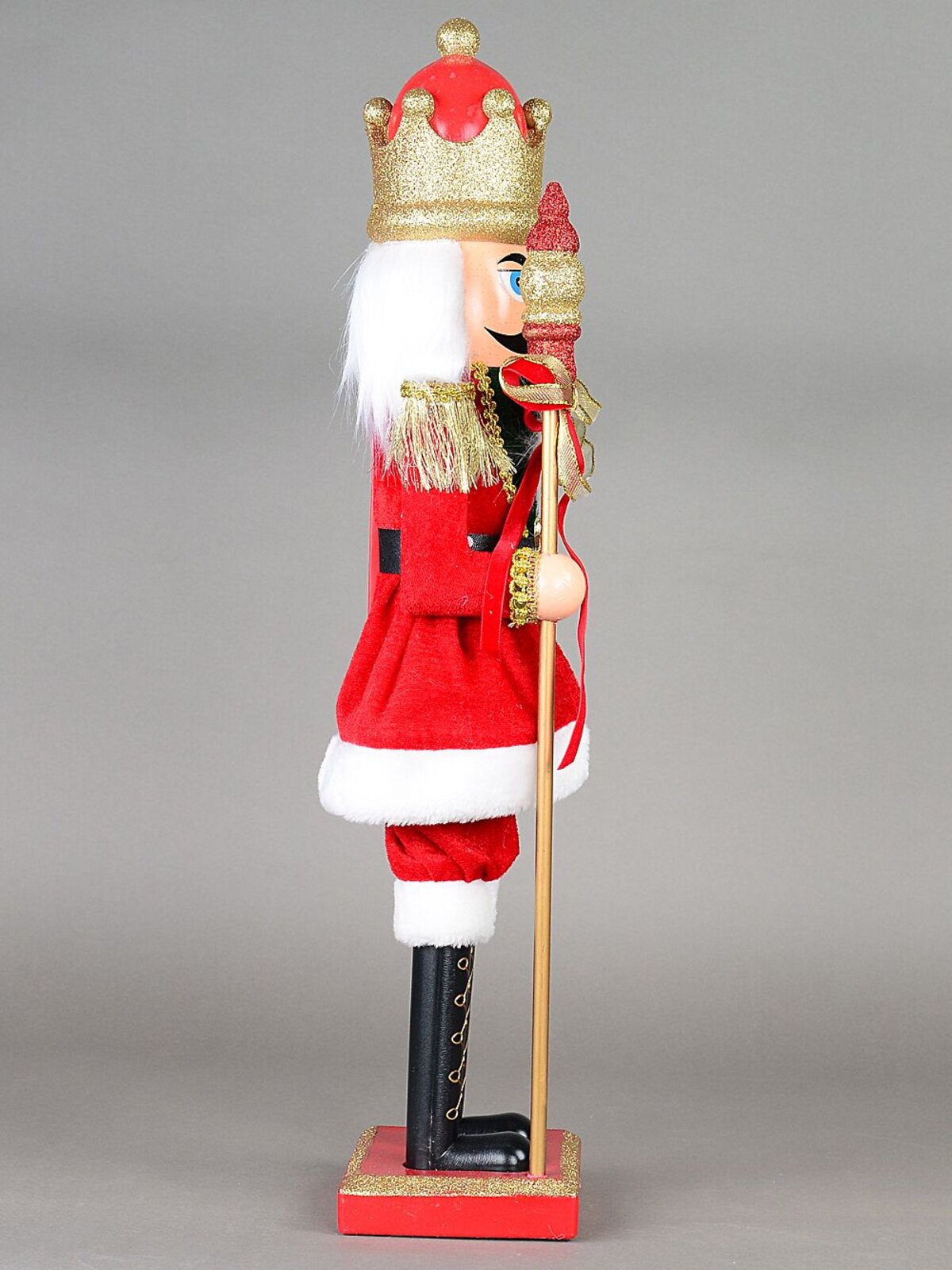 Large Classic Christmas Nutcracker With Finial Staff Decorative Ornament - 59cm — image 3