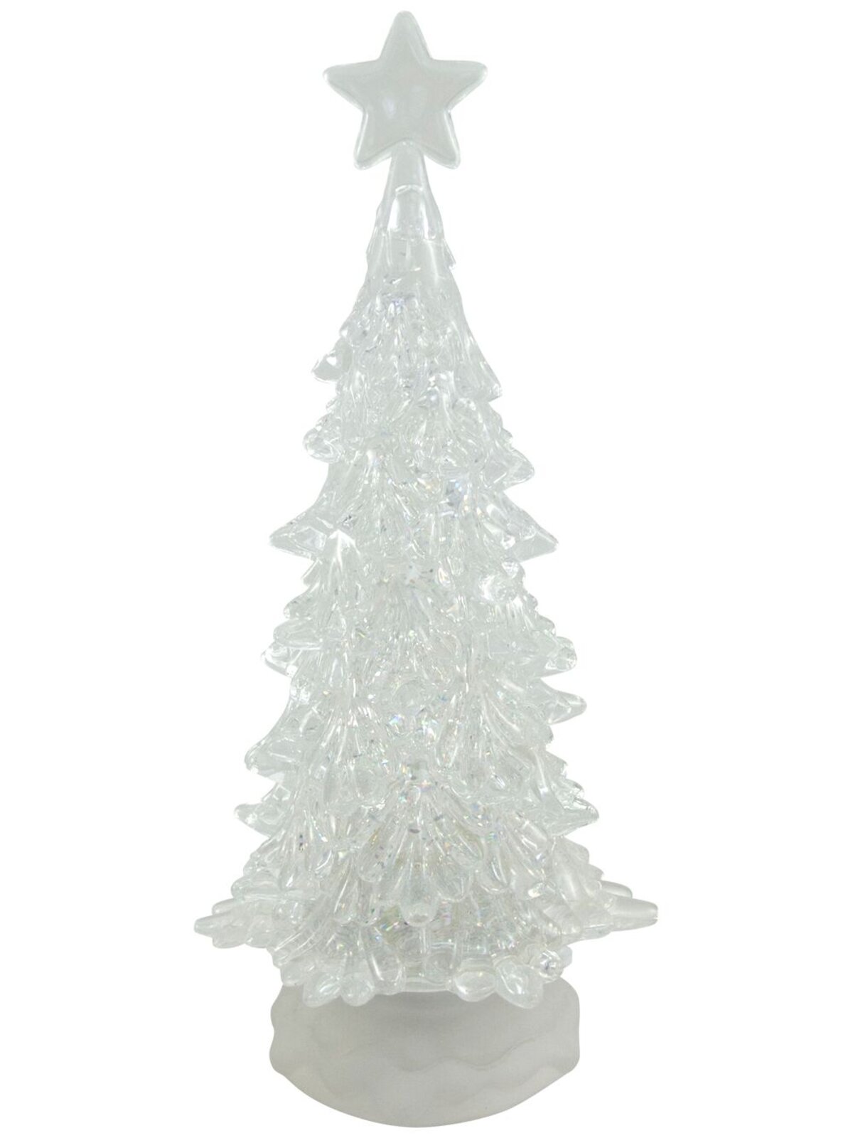 Large Clear LED Illuminated Tree Snow Globe Ornament - 30cm — image 3