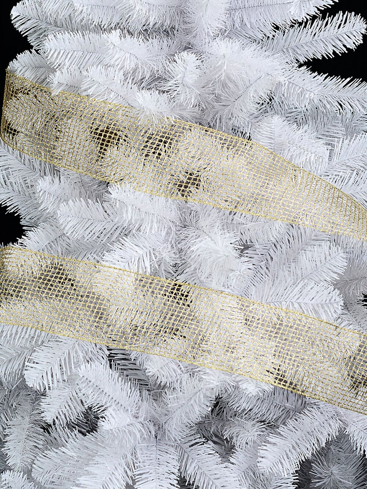 Large Gold Glitter Netted Mesh Wide Cut Ribbon | 10m x 10cm — image 3