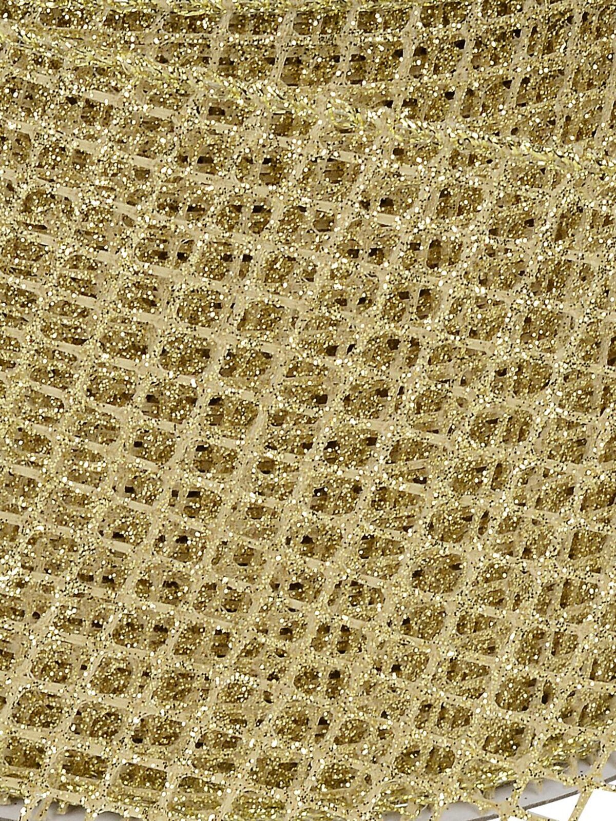 Large Gold Glitter Netted Mesh Wide Cut Ribbon | 10m x 10cm — image 4