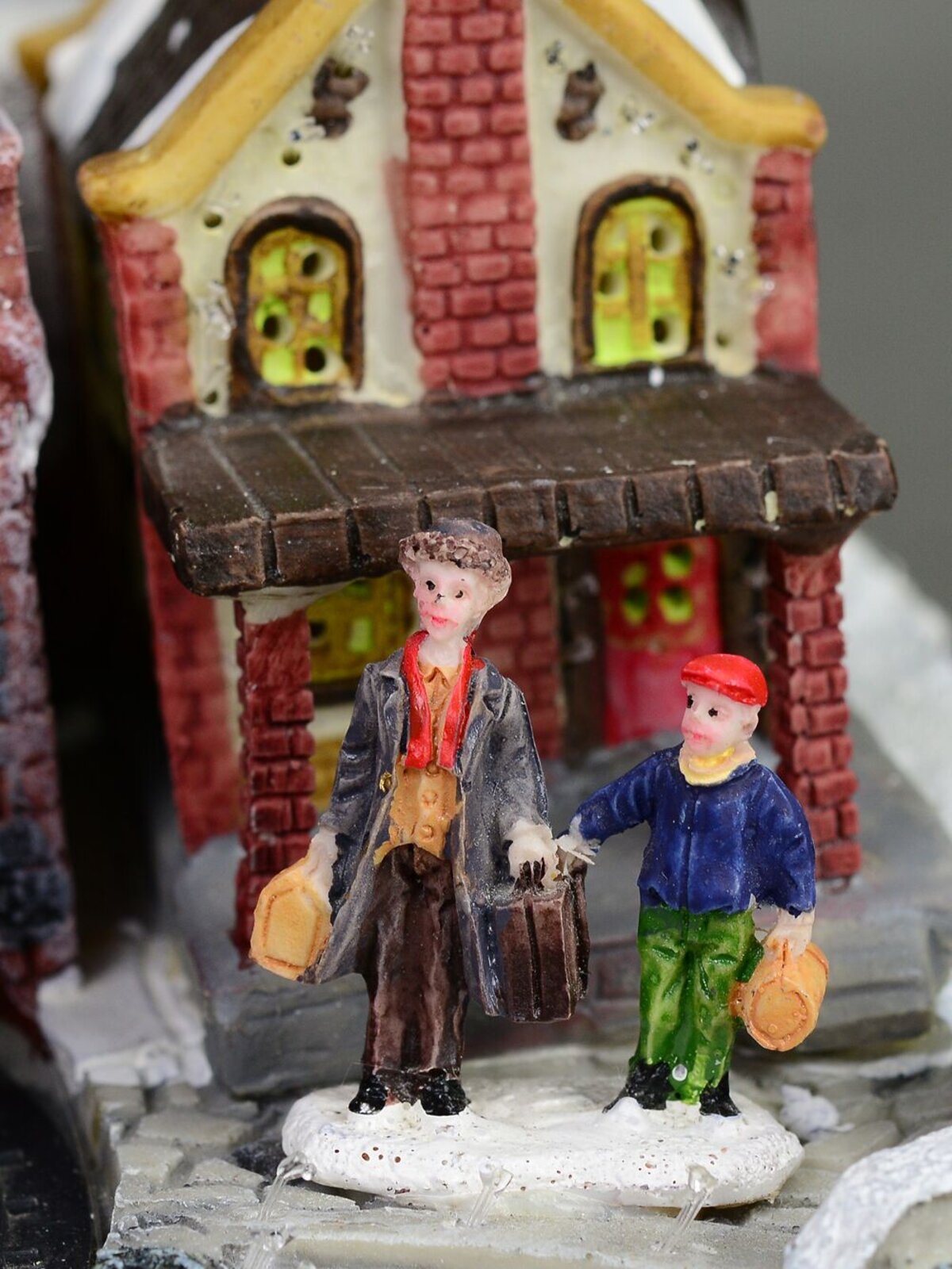 Large Hillside Festive Christmas Village With Moving Train Feature - 35cm