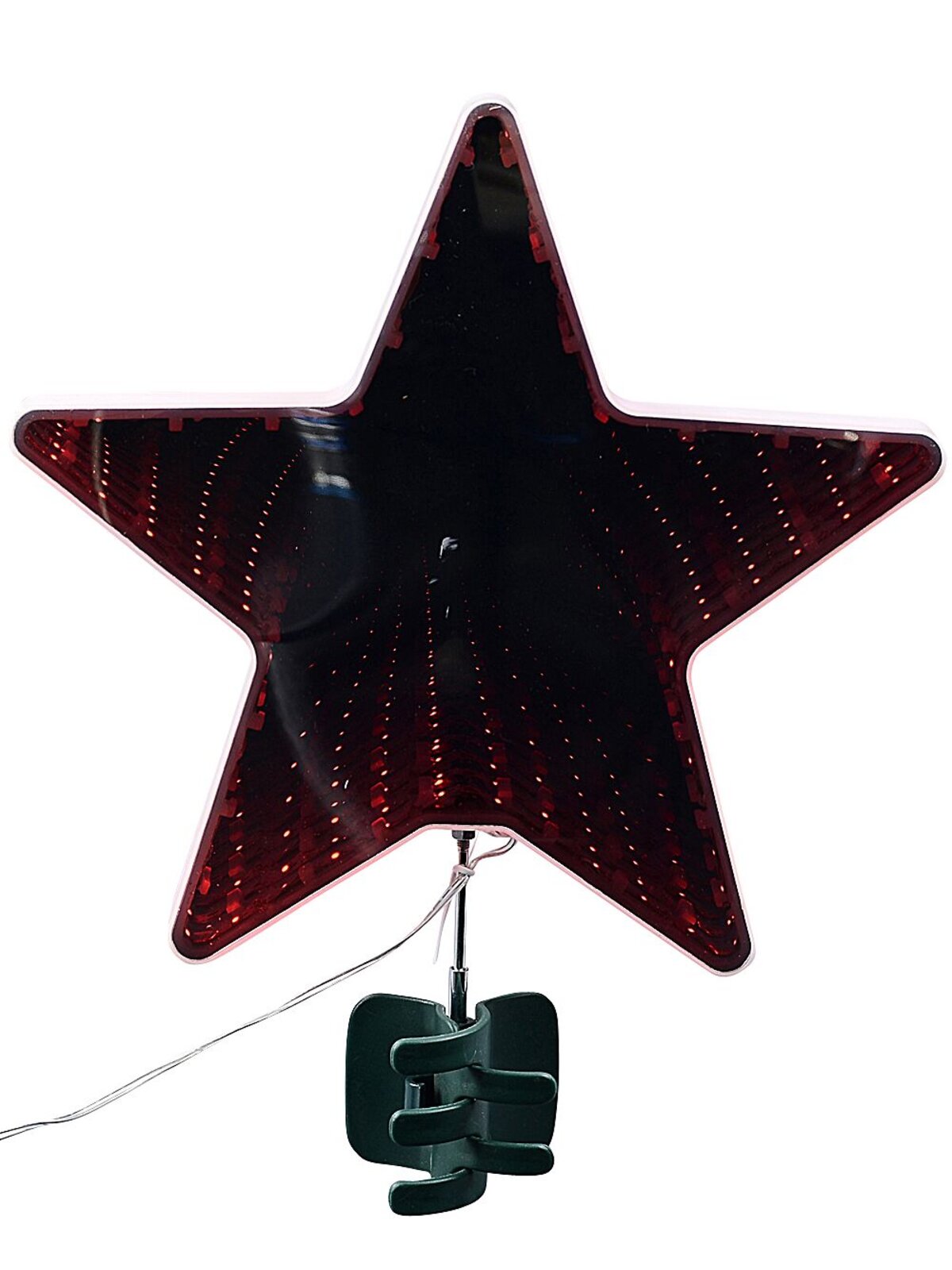 Large Red LED Infinity Mirror Star Christmas Tree Topper | 25cm — image 3