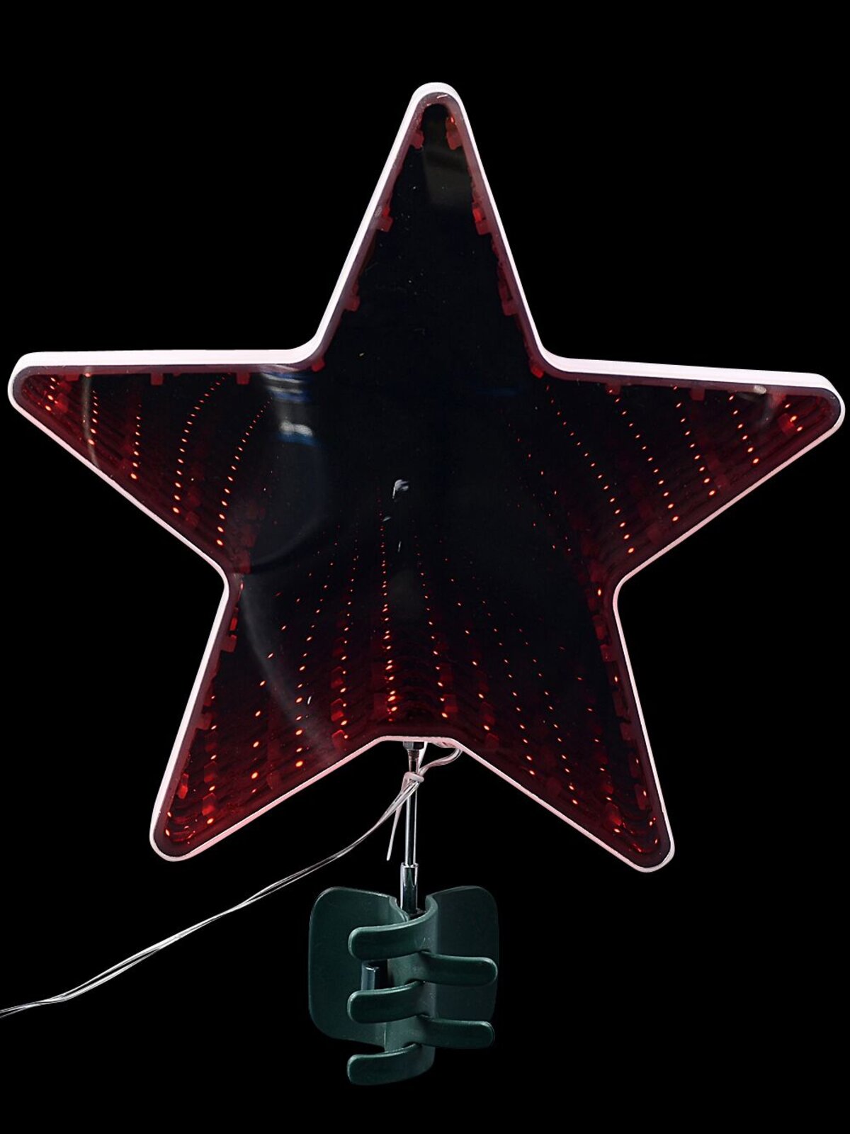 Large Red LED Infinity Mirror Star Christmas Tree Topper | 25cm — image 2