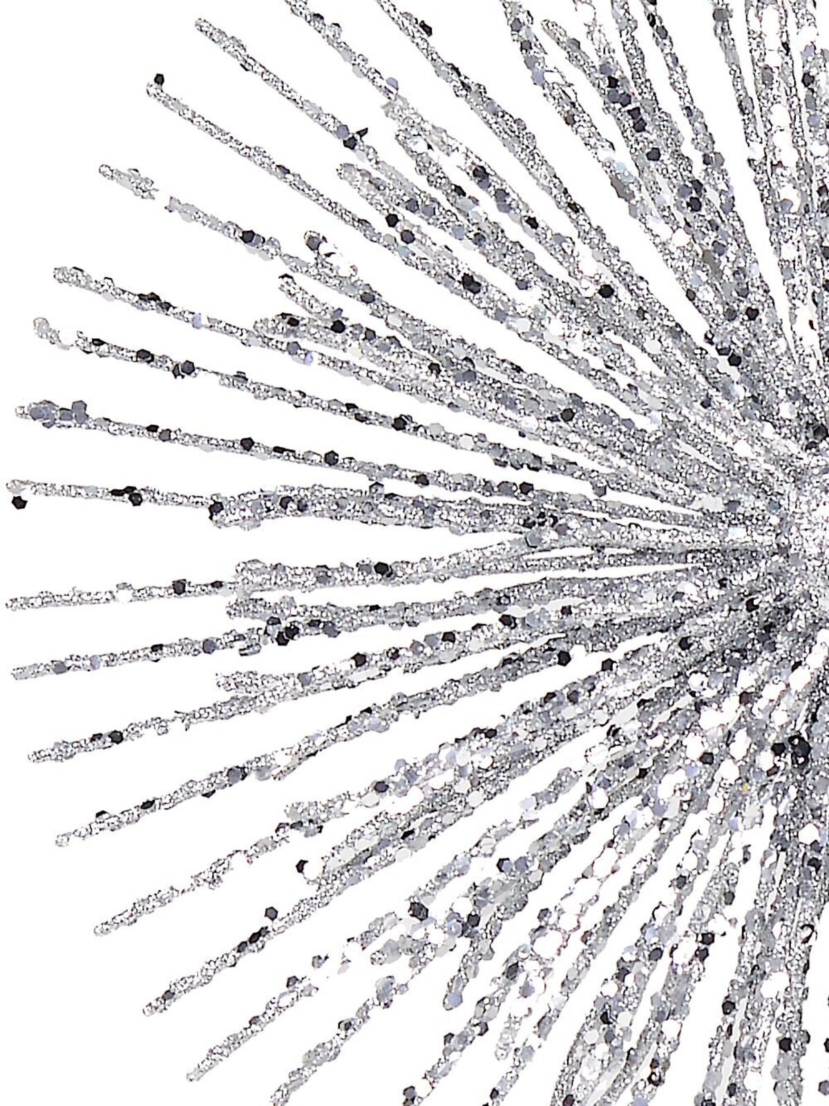 Large Silver Glitter Starburst Christmas Tree Topper | 38cm — image 3