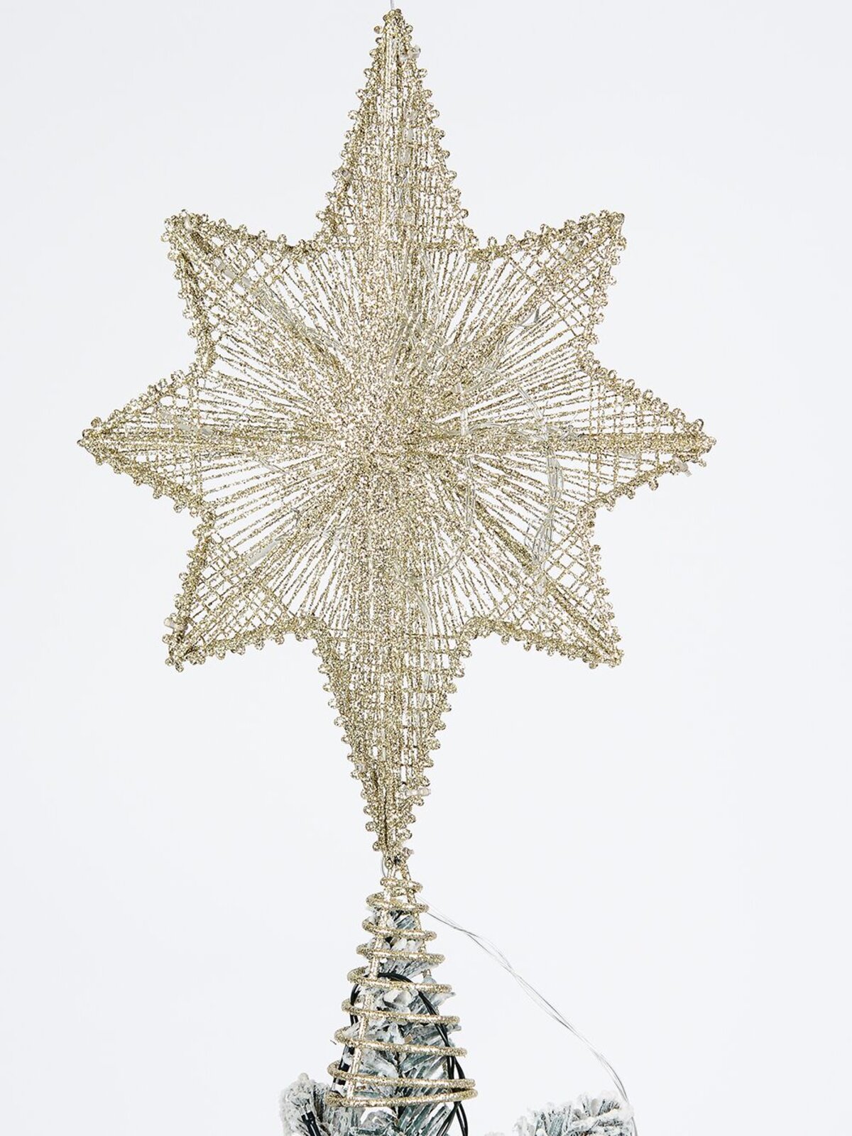 Large Warm White LED Champagne Star Of Bethlehem Tree Topper | 42cm — image 4