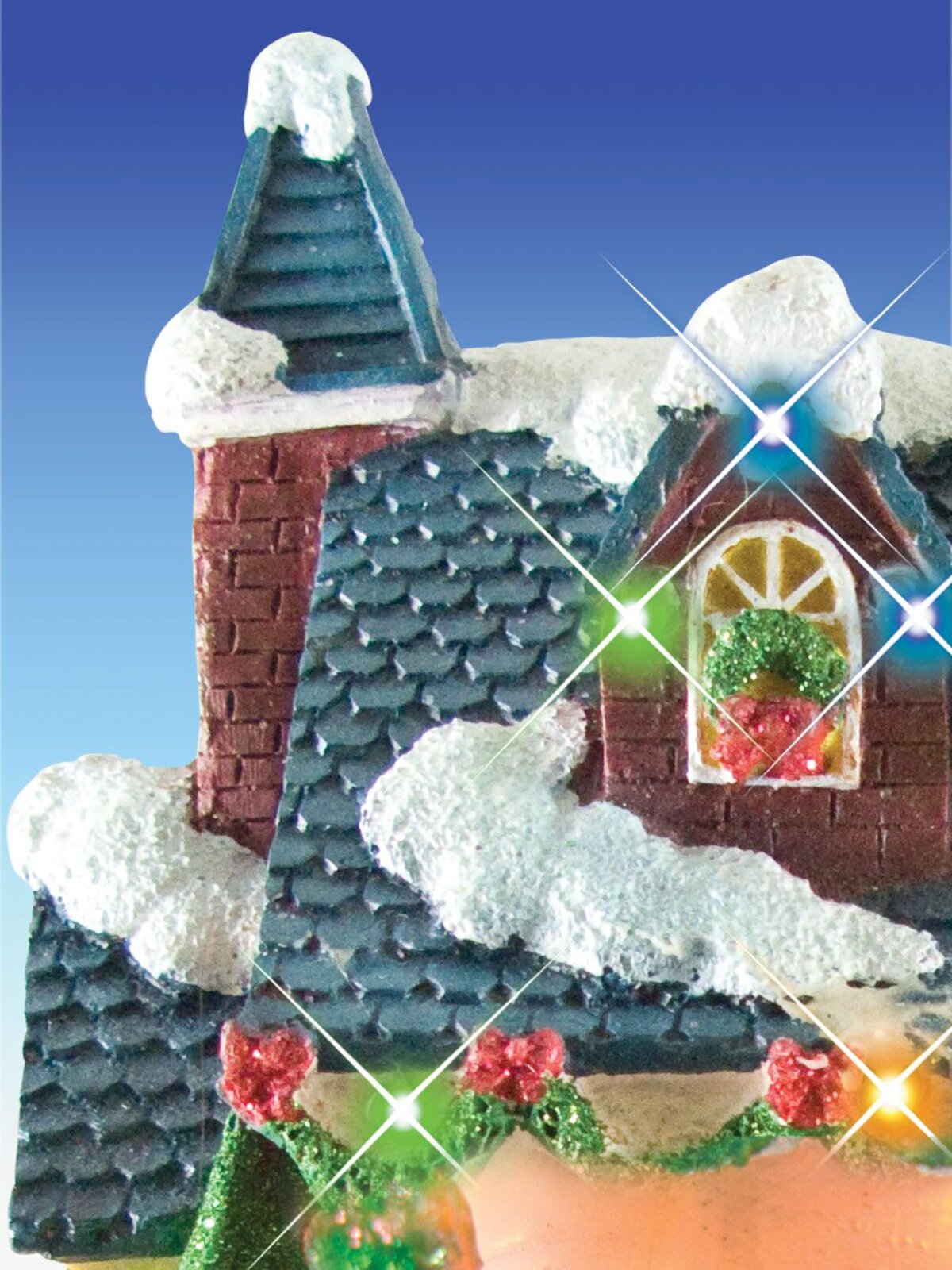 LED Resin Christmas Village House Scene With Animation - 23cm