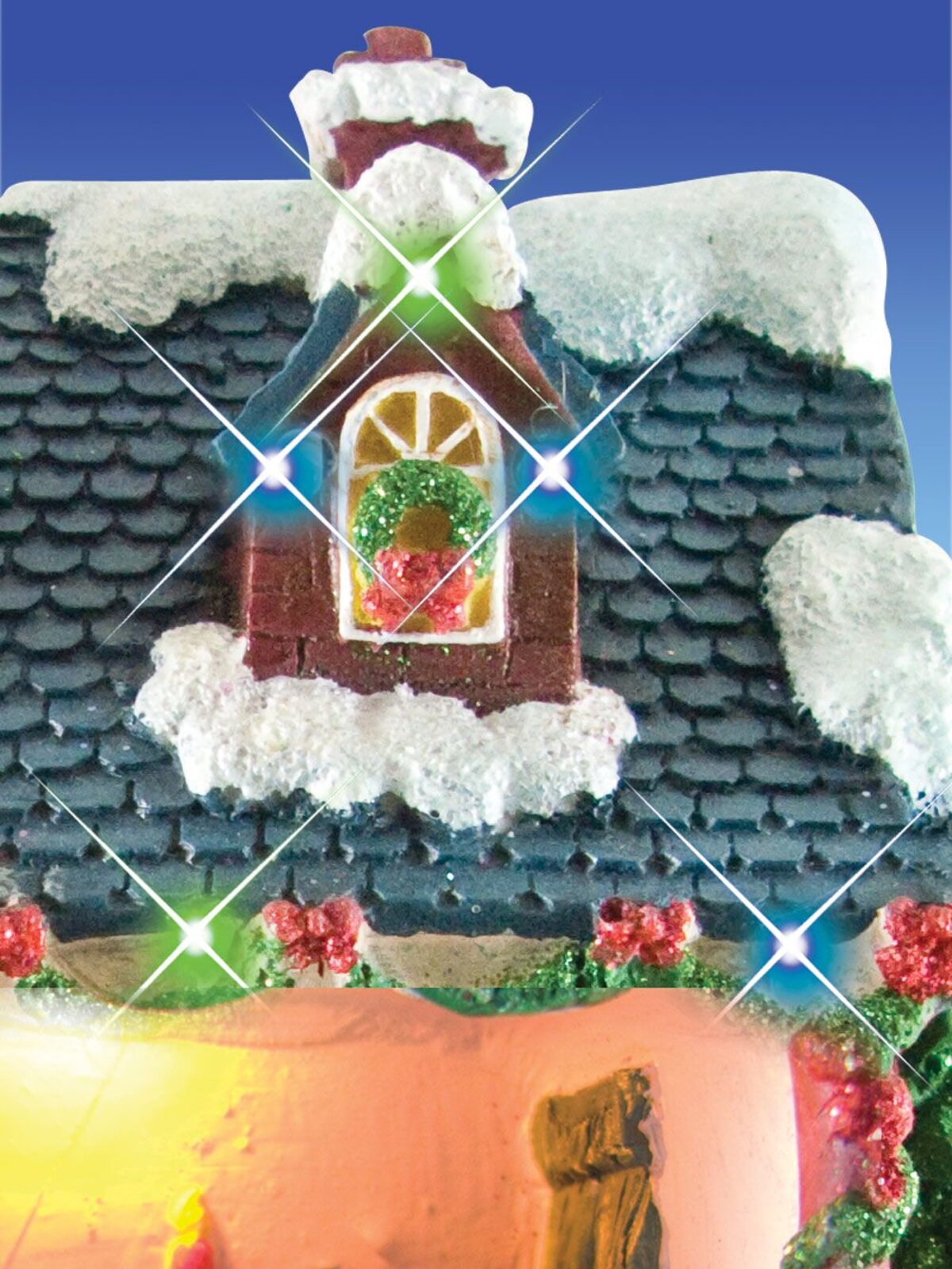 LED Resin Christmas Village House Scene With Animation - 23cm