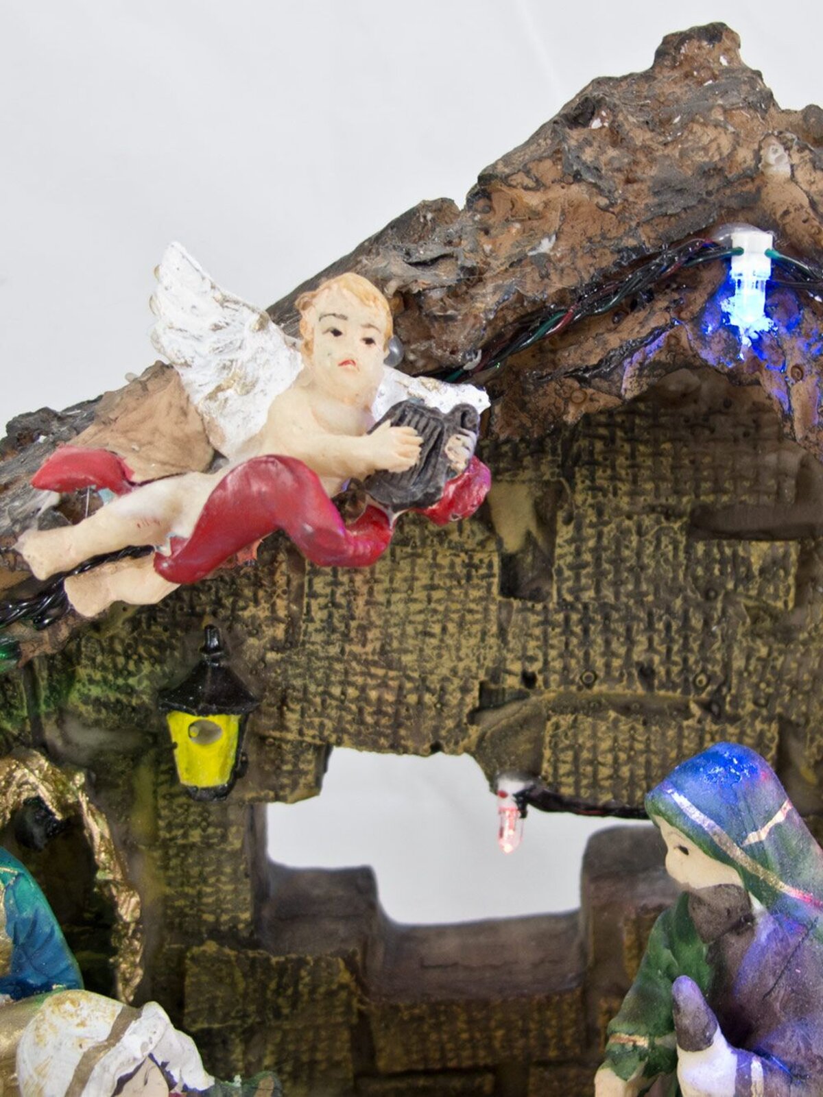 LED Resin Manger Scene Battery Operated Nativity Scene - 44cm