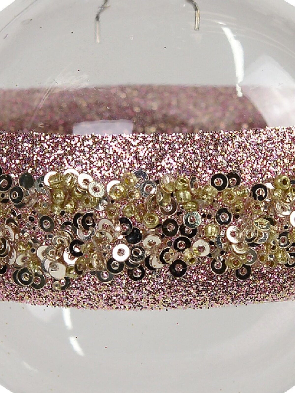 Mauve Stripe Decorated Bauble Christmas Tree Hanging Decoration - 80mm — image 3