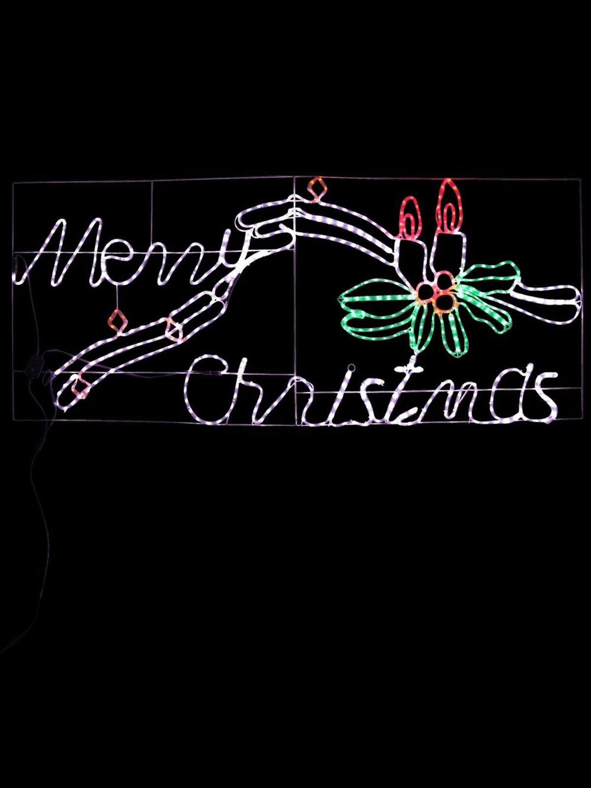 Merry Christmas & Candle LED Rope Light Silhouette - 2.3m — image 2