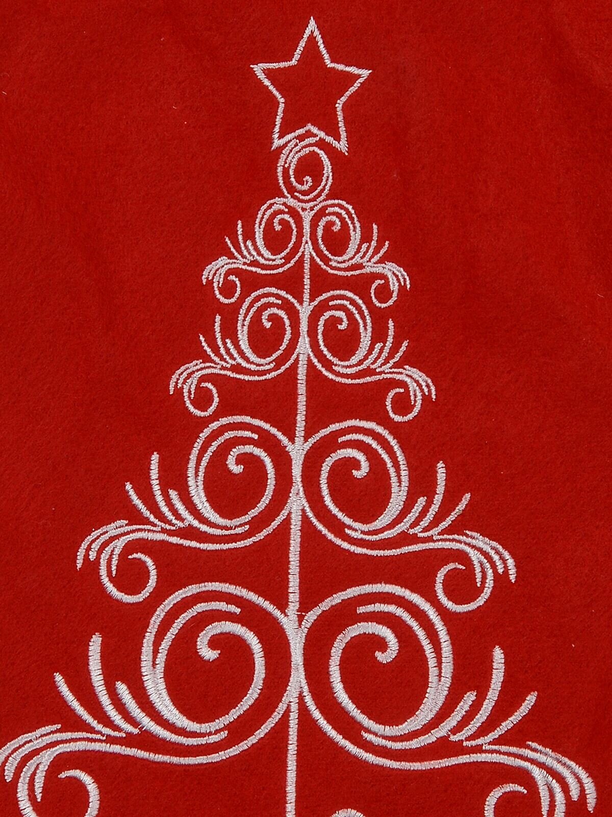 Merry Christmas & Christmas Tree Red Fleece Stocking - 46cm — image 3