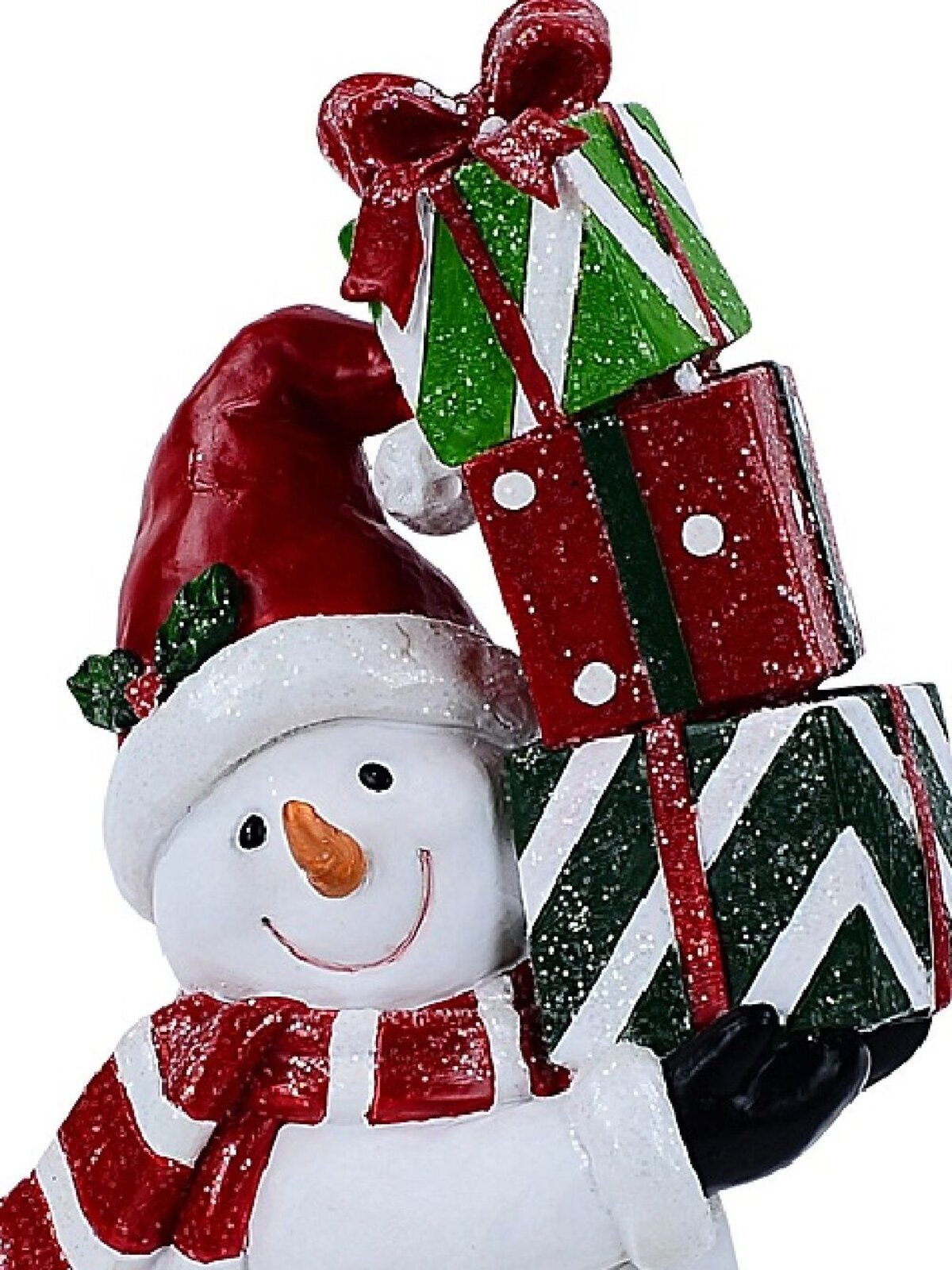 Merry Christmas Snowman & Gifts Decorative Resin Statue Ornament - 31cm — image 4