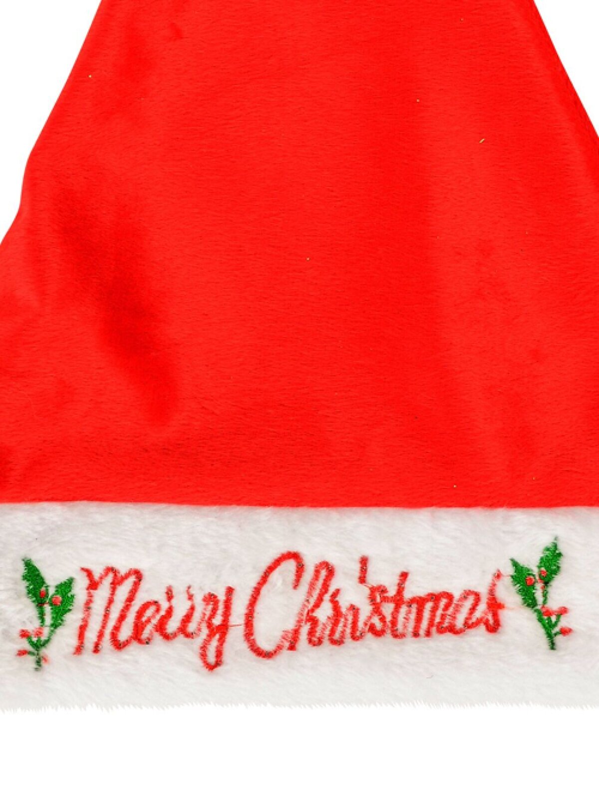 Merry Christmas Soft Plush Traditional Christmas Santa Hat - One Size Fits Most — image 5