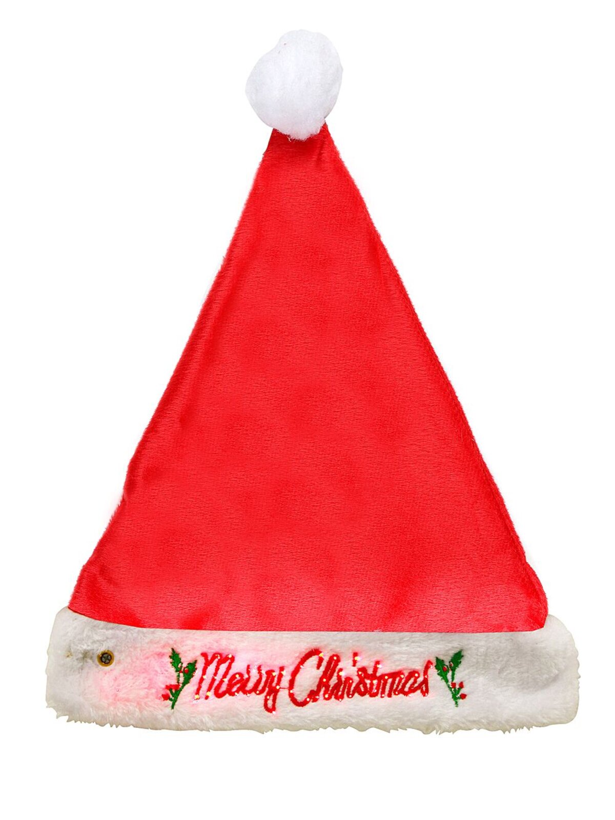 Merry Christmas Soft Plush Traditional Christmas Santa Hat - One Size Fits Most — image 2