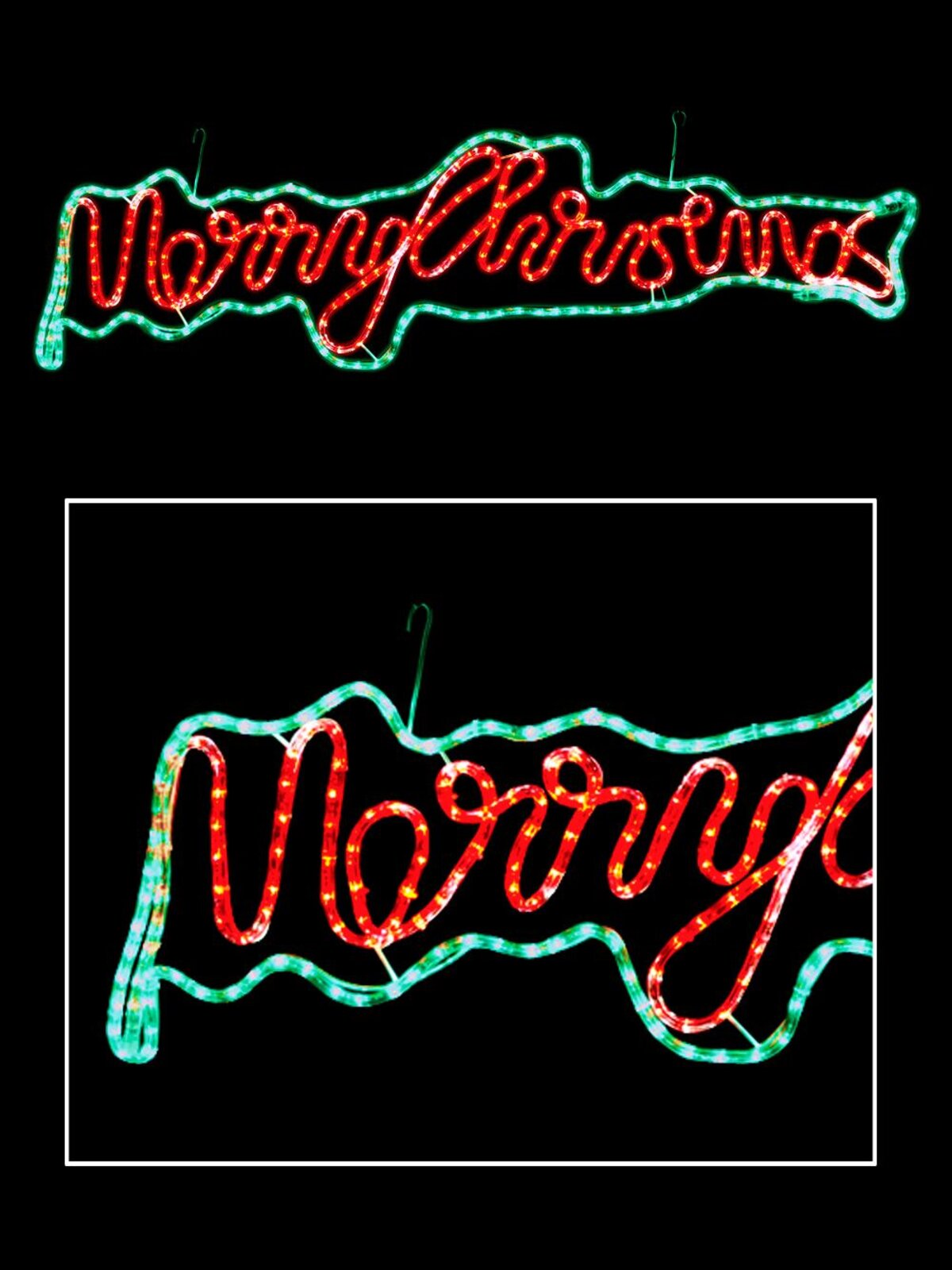 Merry Christmas With Border LED Rope Light Silhouette - 1.5m — image 2