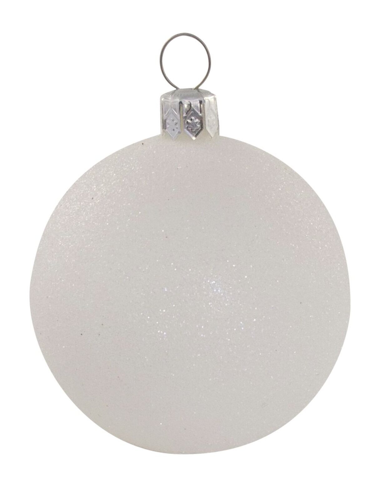 Metallic, Matt & Glittered, Silver & Flocked White Baubles - 20 x 60mm