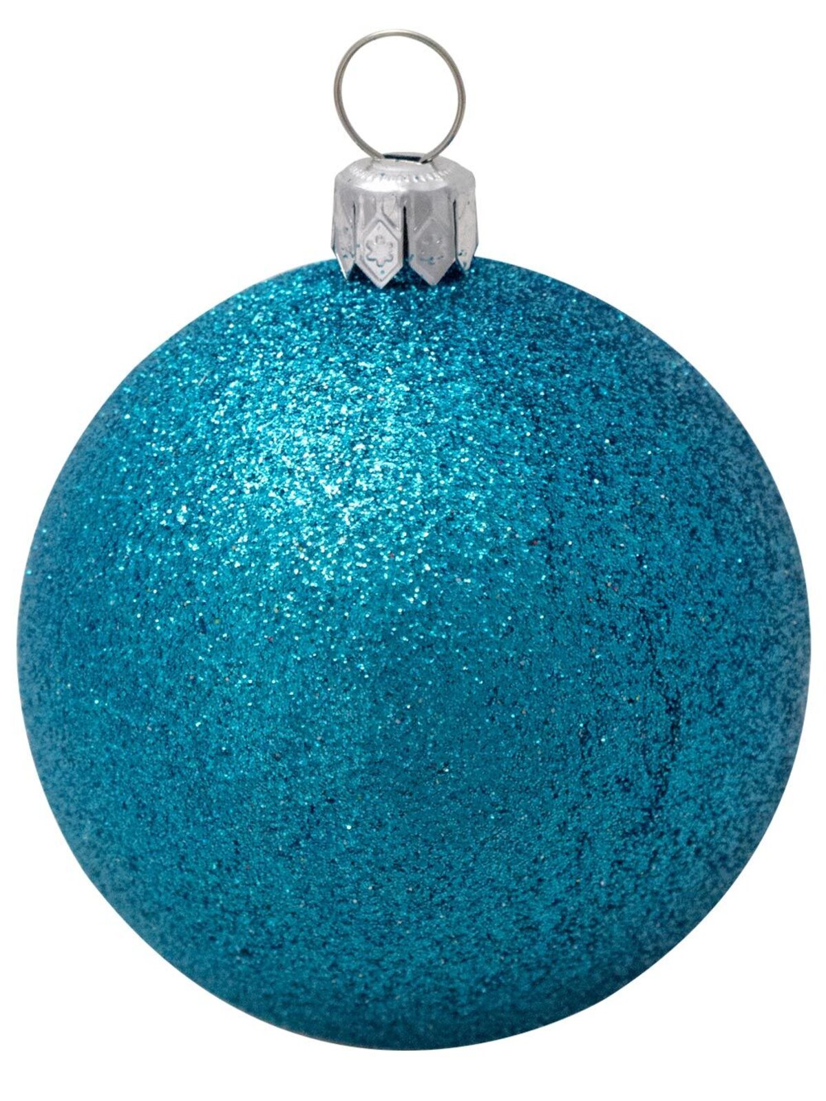 Metallic, Matte & Glittered, Turquoise & Silver Baubles - 12 x 60mm — image 4