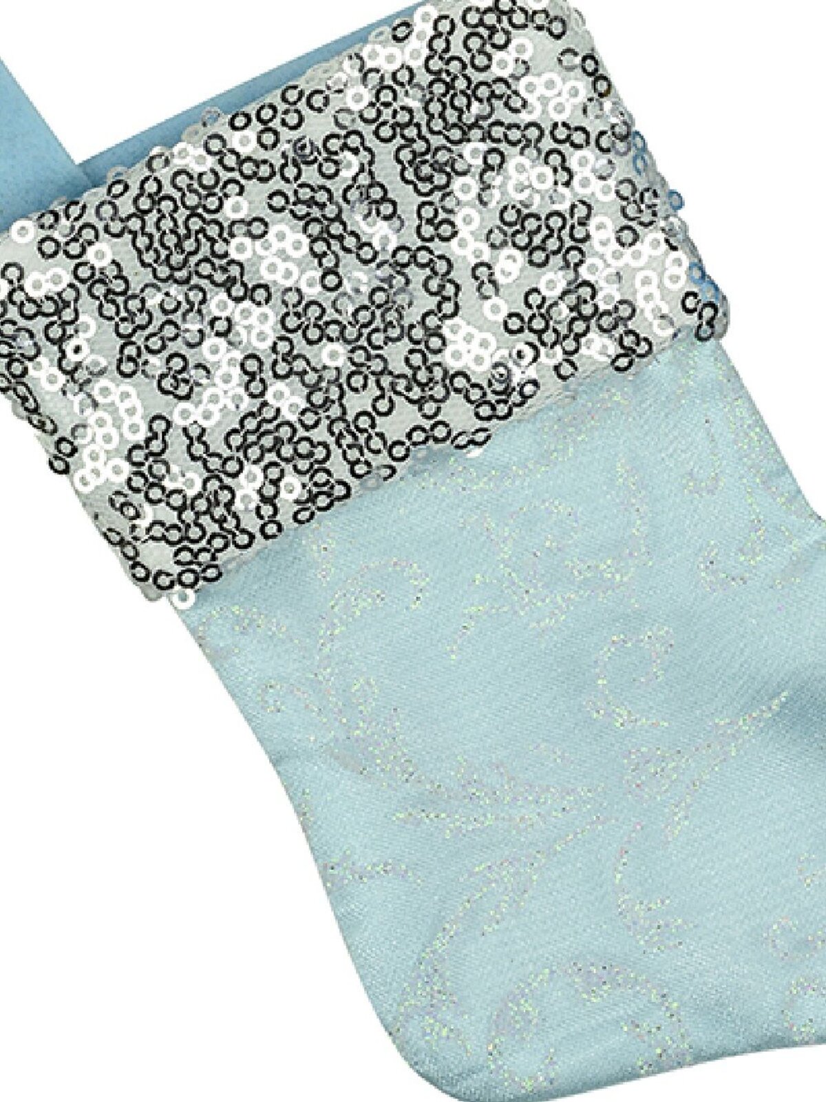 Mini Blue With Silver Cuff Christmas Stocking Hanging Decorations - 6 x 15cm — image 4