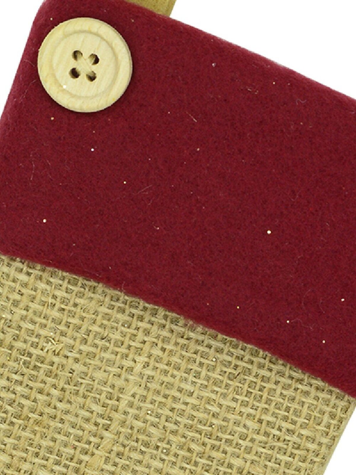 Mini Burlap Christmas Stocking Hanging Decorations - 6 x 15cm — image 2