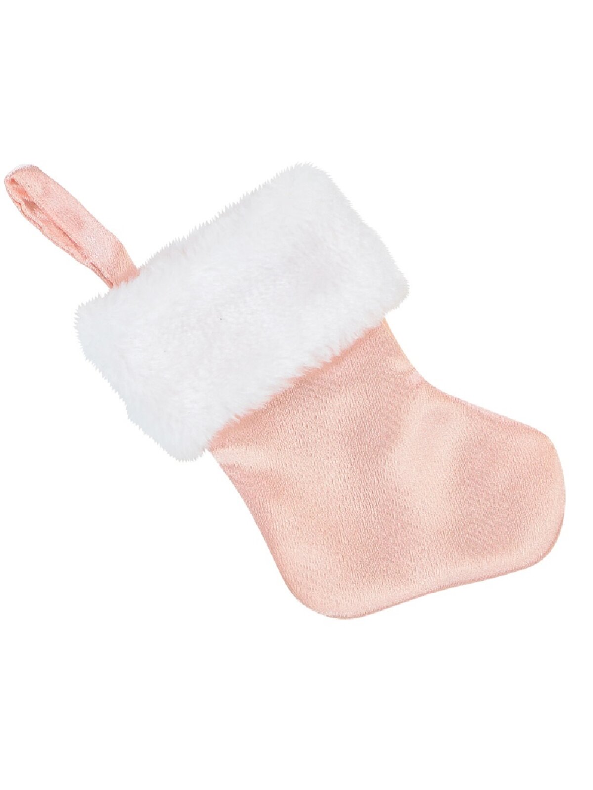 Mini Pastel Blue & Pink With Faux Fur Cuff Stocking Decorations - 4 x 16cm — image 2