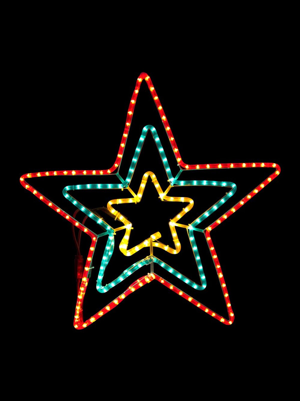 Multi Colour 5 Point Star Rope Light Silhouette - 70cm — image 2