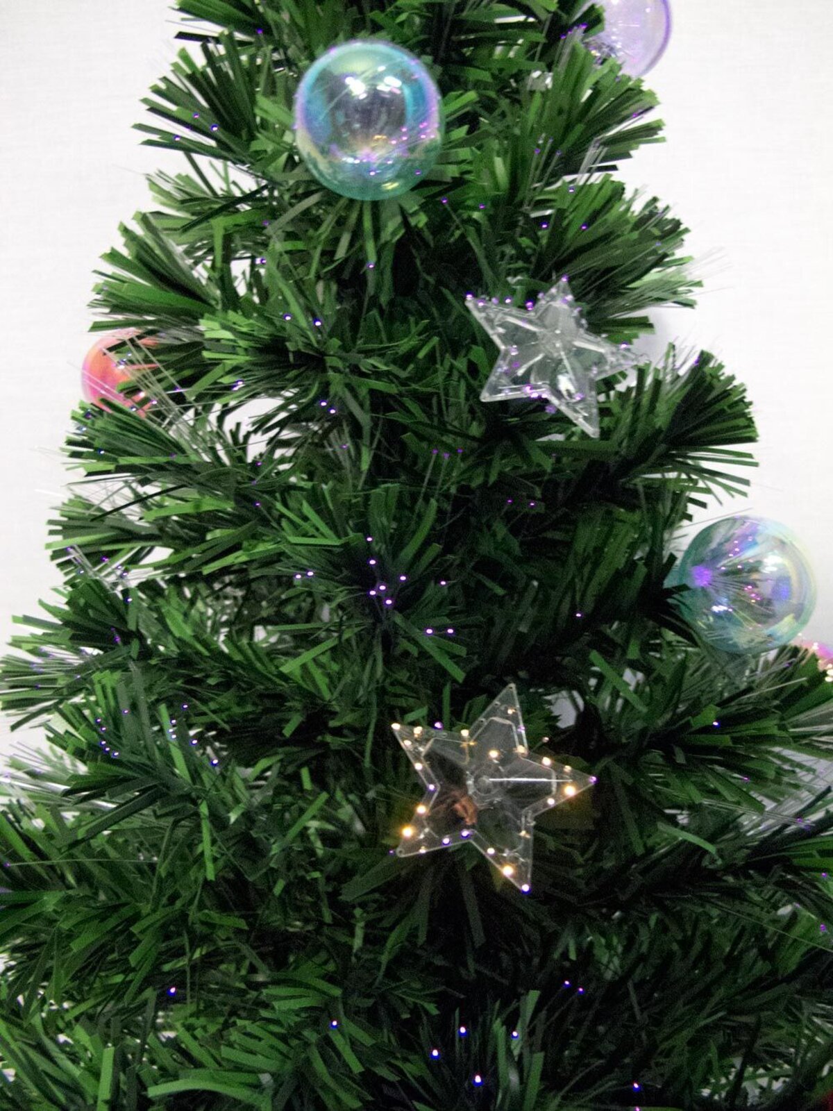 Multi Colour Fibre Optic Christmas Tree with Baubles, Stars & 100 Tips - 90cm — image 5