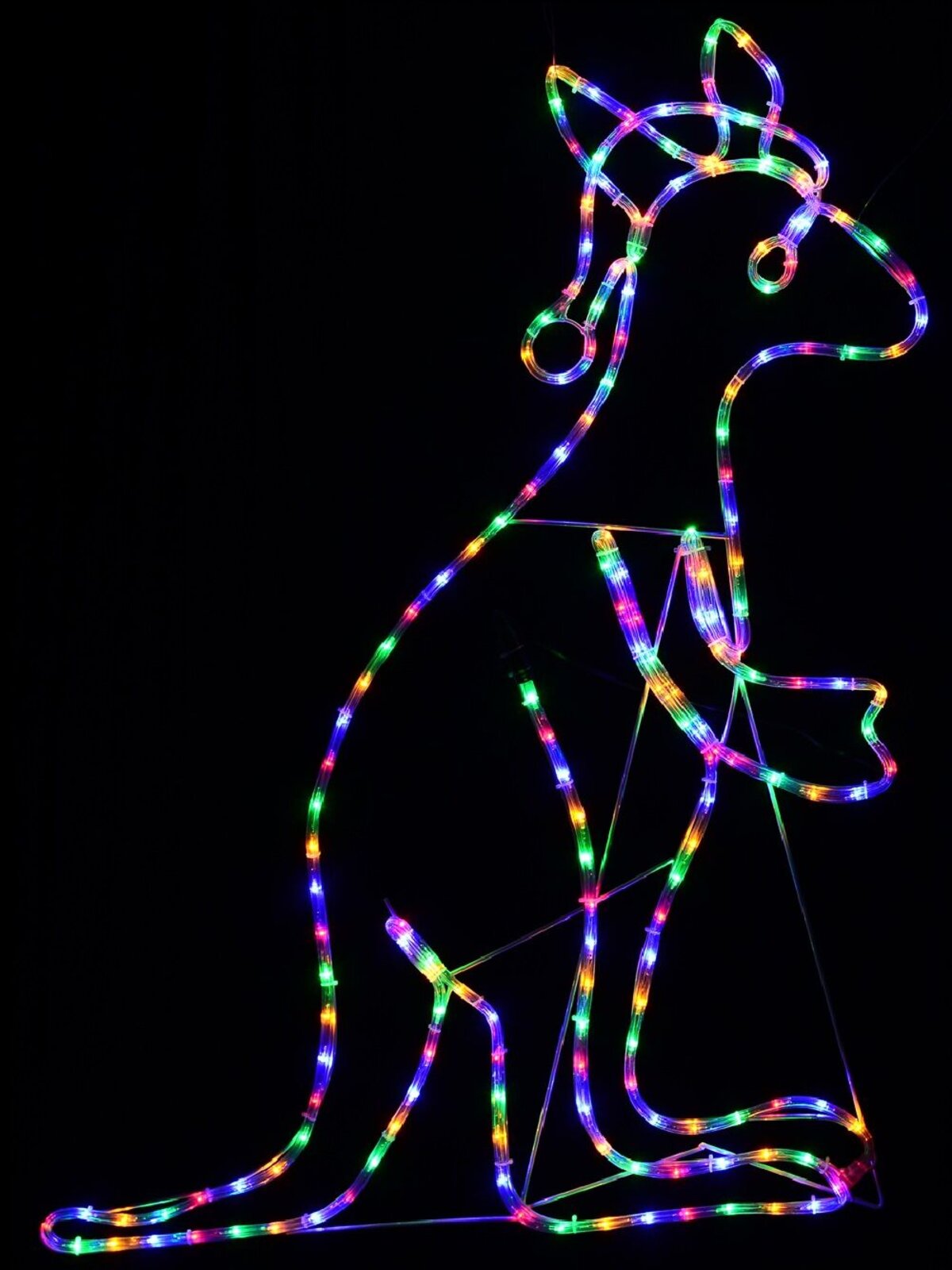 Multi Colour LED Buru The Christmas Kangaroo Light Display Silhouette - 1.1m — image 2