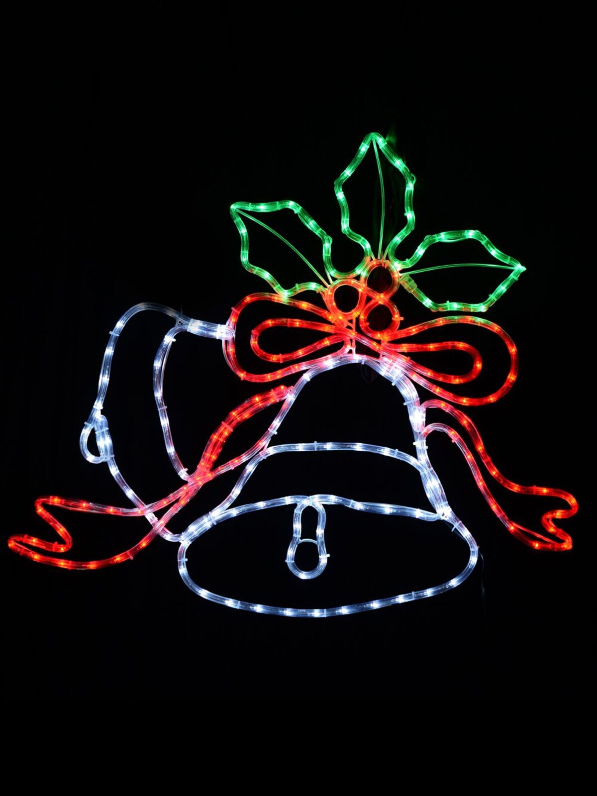 Multi Colour LED Christmas Bells & Mistletoe Rope Light Silhouette - 83cm — image 2