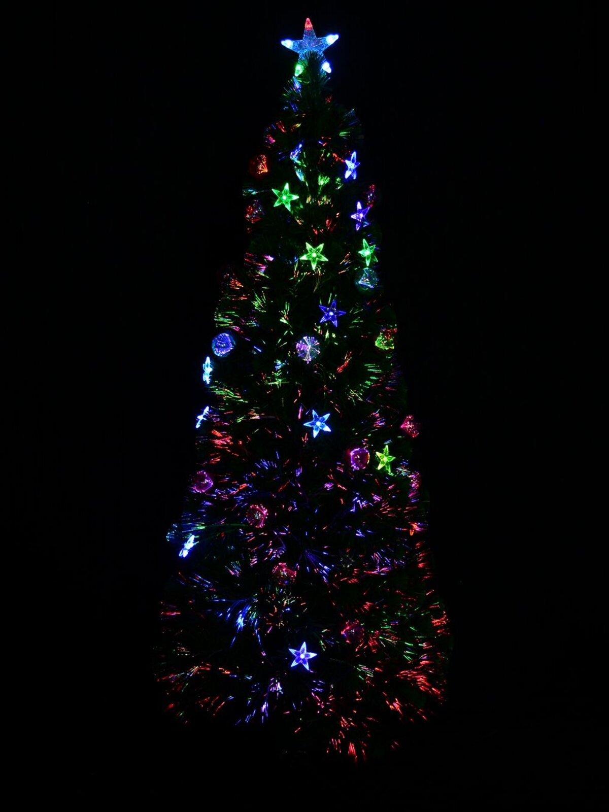 Multi Colour LED Star Decorations, Baubles & Fibre Optic Christmas Tree - 1.8m — image 2