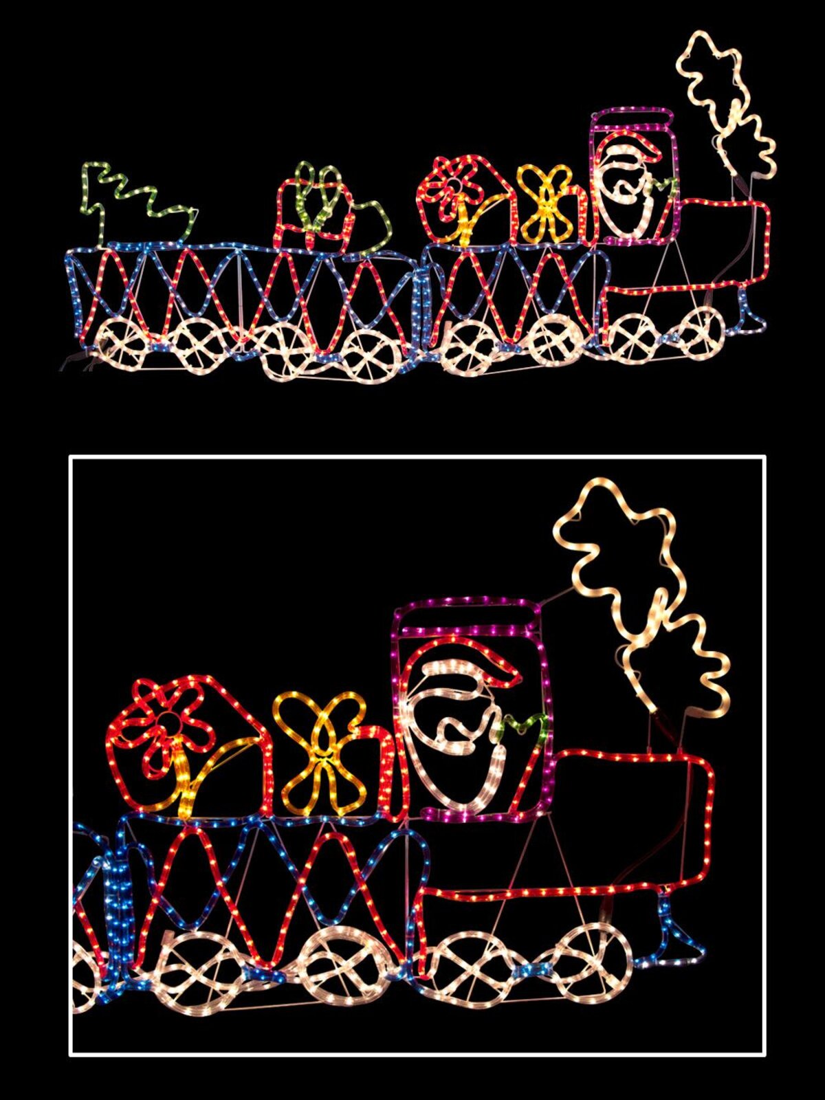 Multi Colour Train & Two Carriages Rope Light Silhouette - 1.8m — image 2