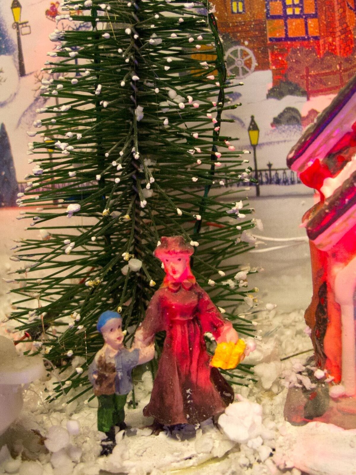Musical Winter Village Scene LED Illuminated Diorama - 45cm