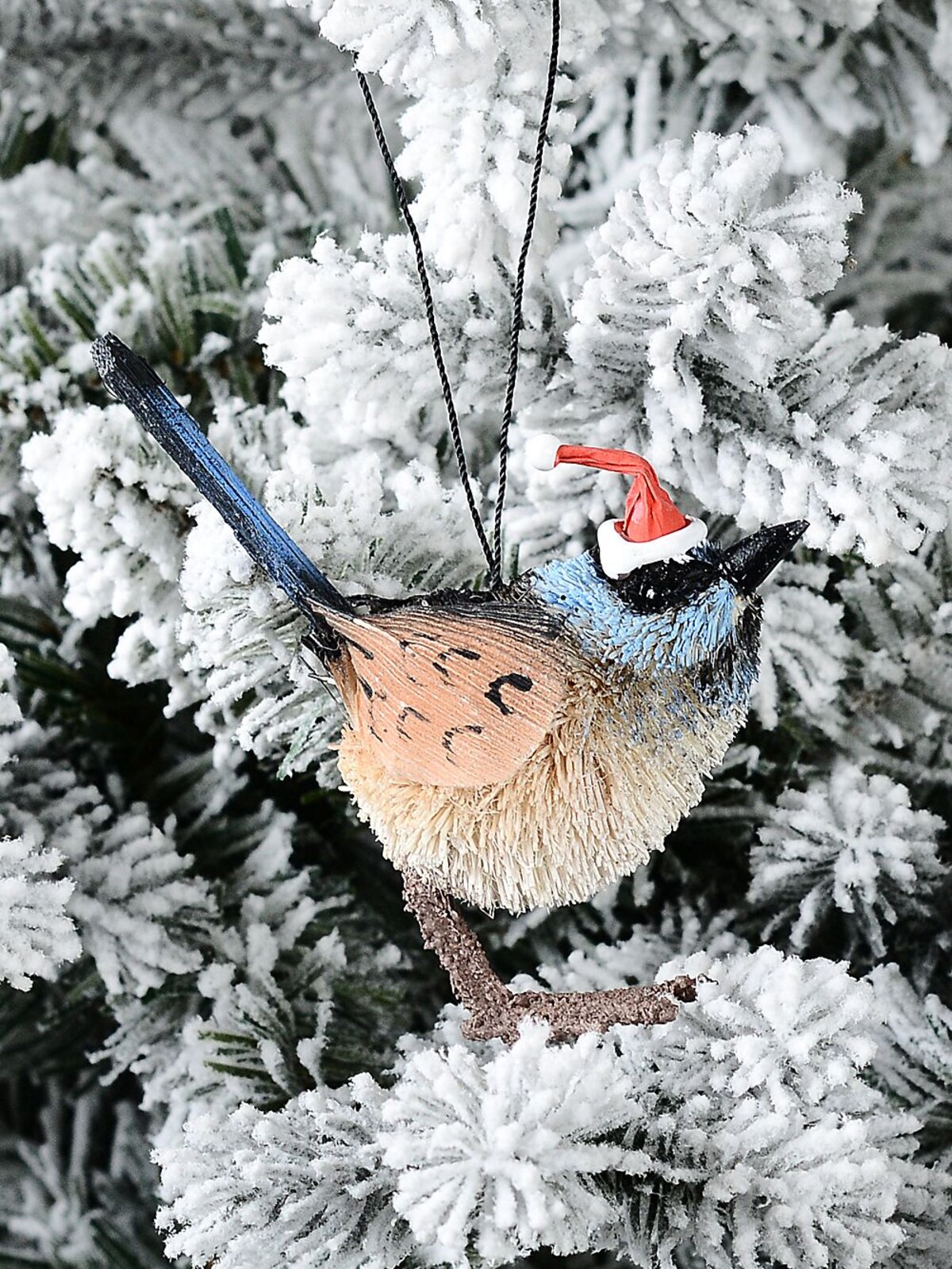 Native Blue Wren Whimsical Organic Australian Ornament | 10cm — image 2