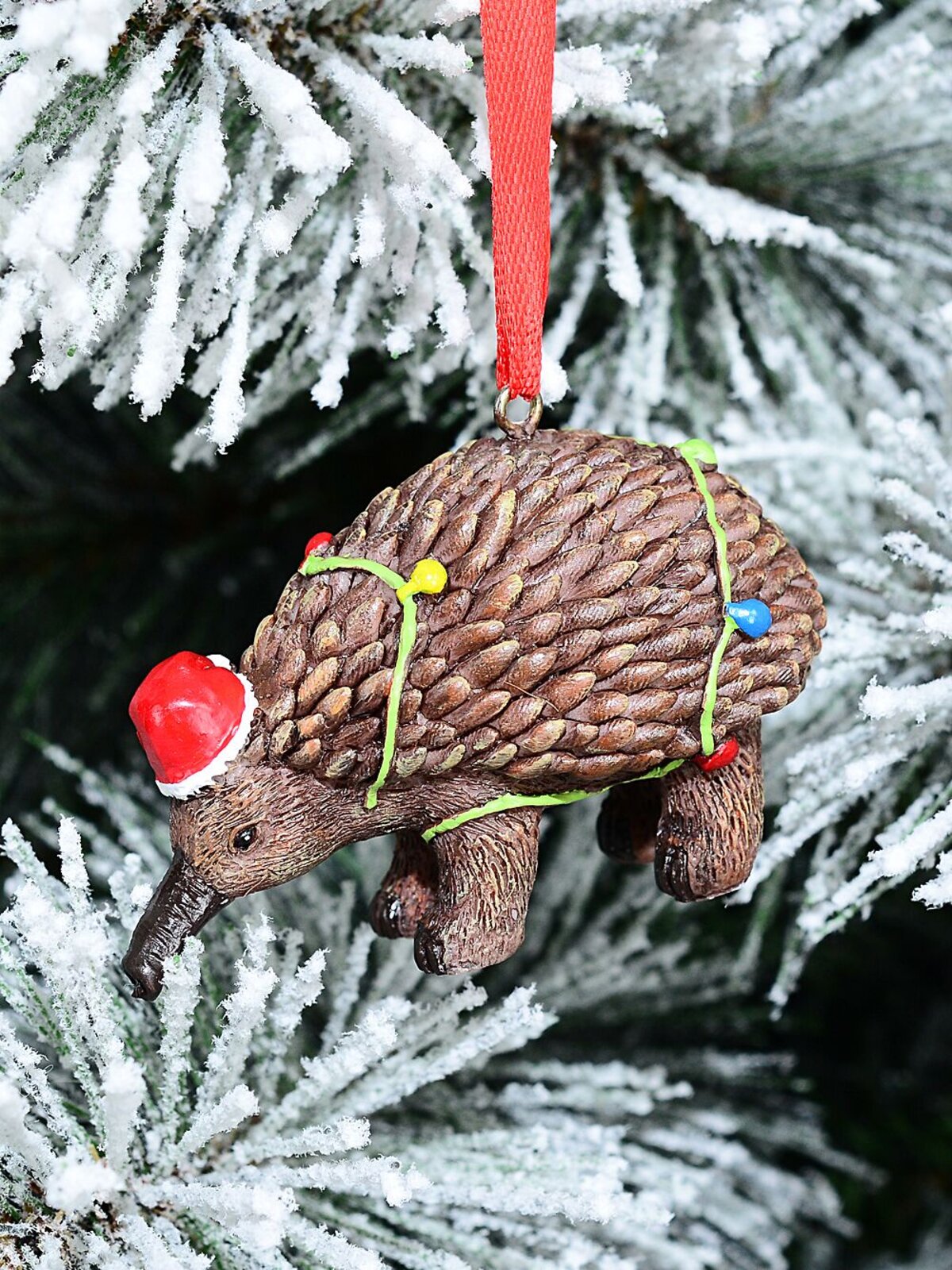 Native Echidna With Fairy Lights Whimsical Essential Ornament | 80mm — image 3