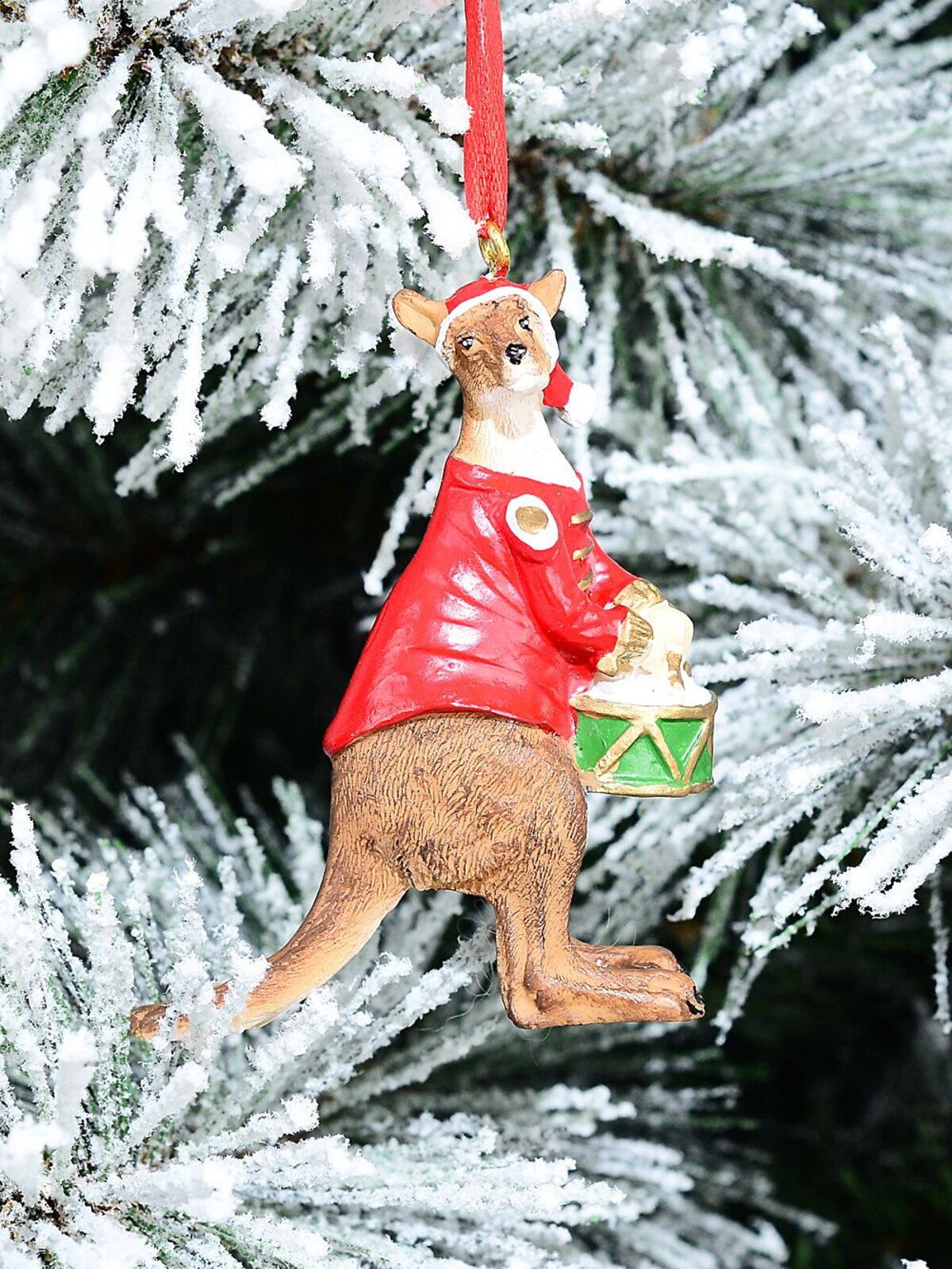 Native Red Kangaroo Drummer Soldier Whimsical Essential Ornament | 75mm — image 3