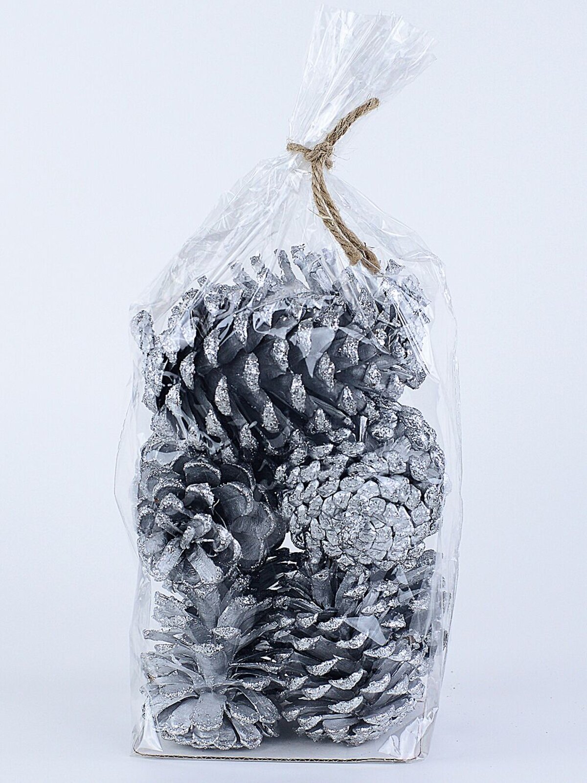 Natural Large Silver Glittered Pinecones | 200g — image 6