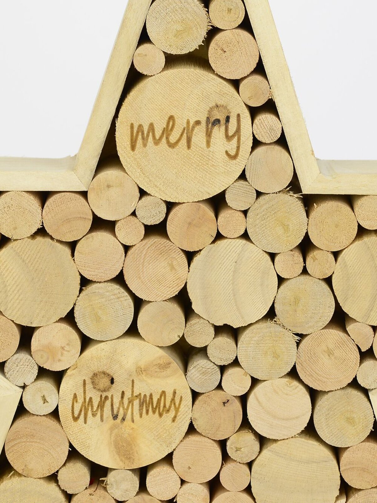 Natural Wood Star Standing Ornament - 30cm