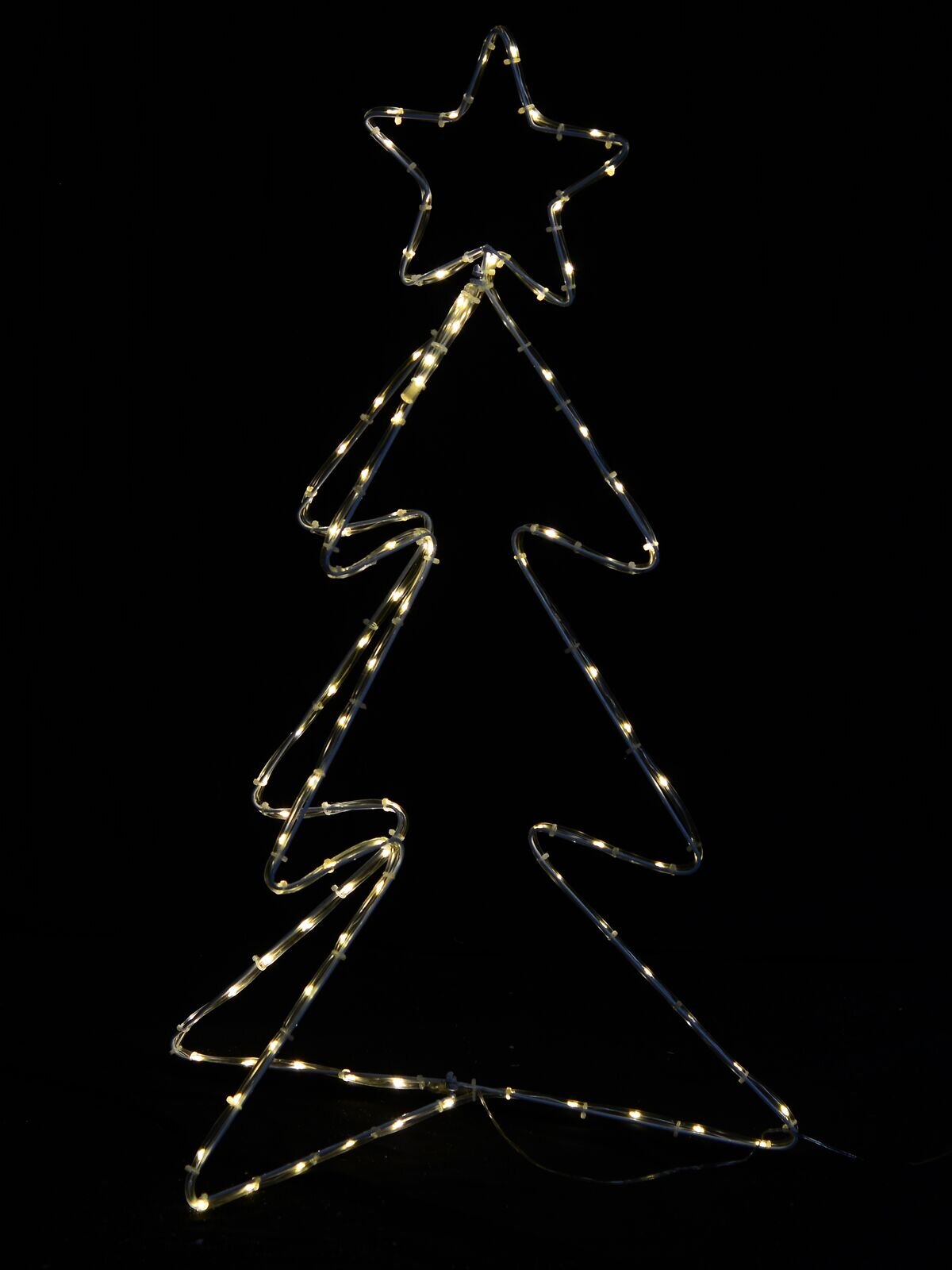 Neutral White LED Tri Fold Christmas Tree Noodle Rope Light Silhouette - 87cm — image 2