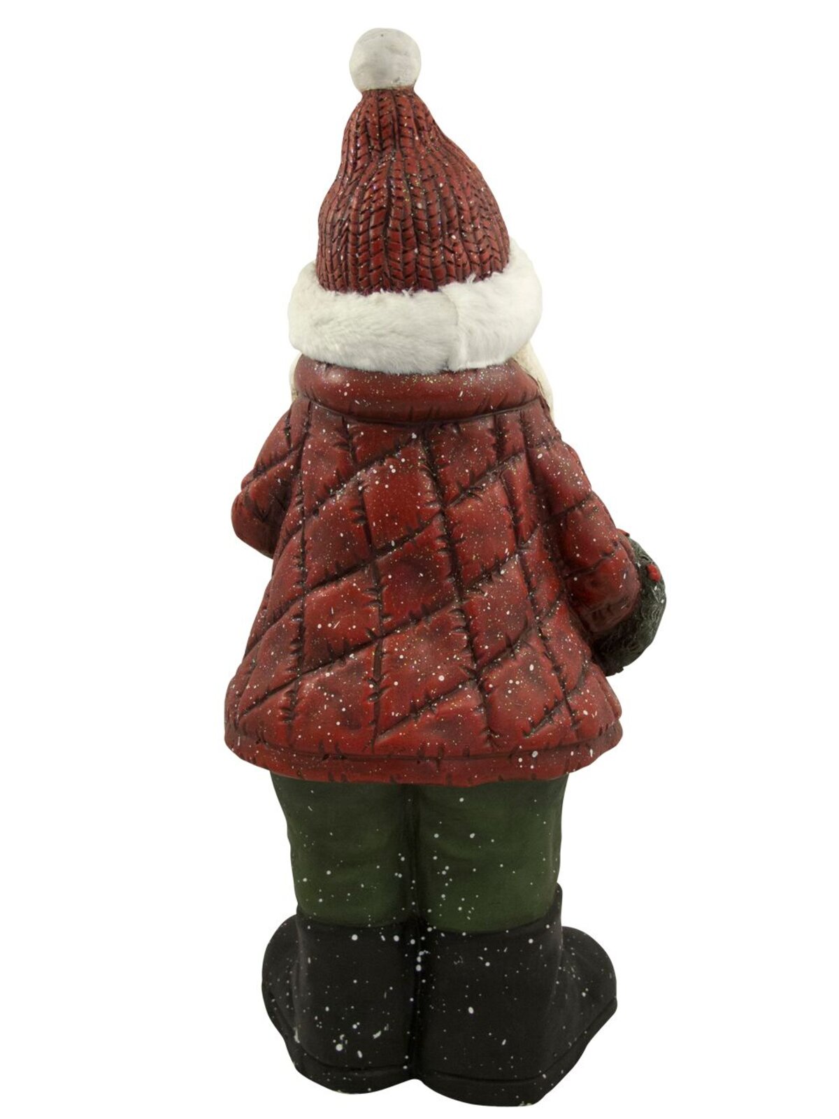 Nordic Resin Santa Holding Wreath & Candy Cane Decor - 63cm — image 9
